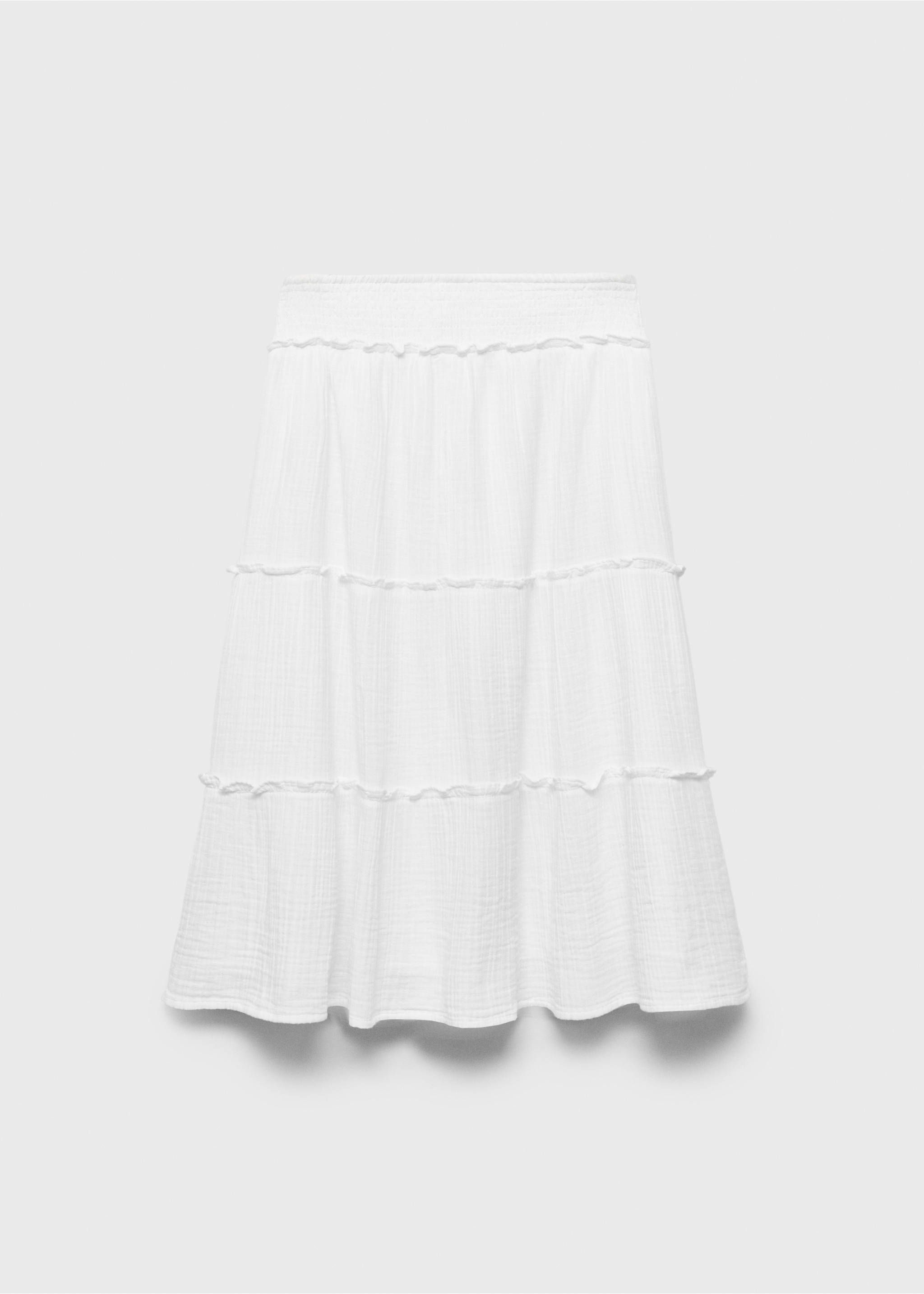 Falda larga volantes - Artículo sin modelo, Blanco. Ref: 87037697-00.