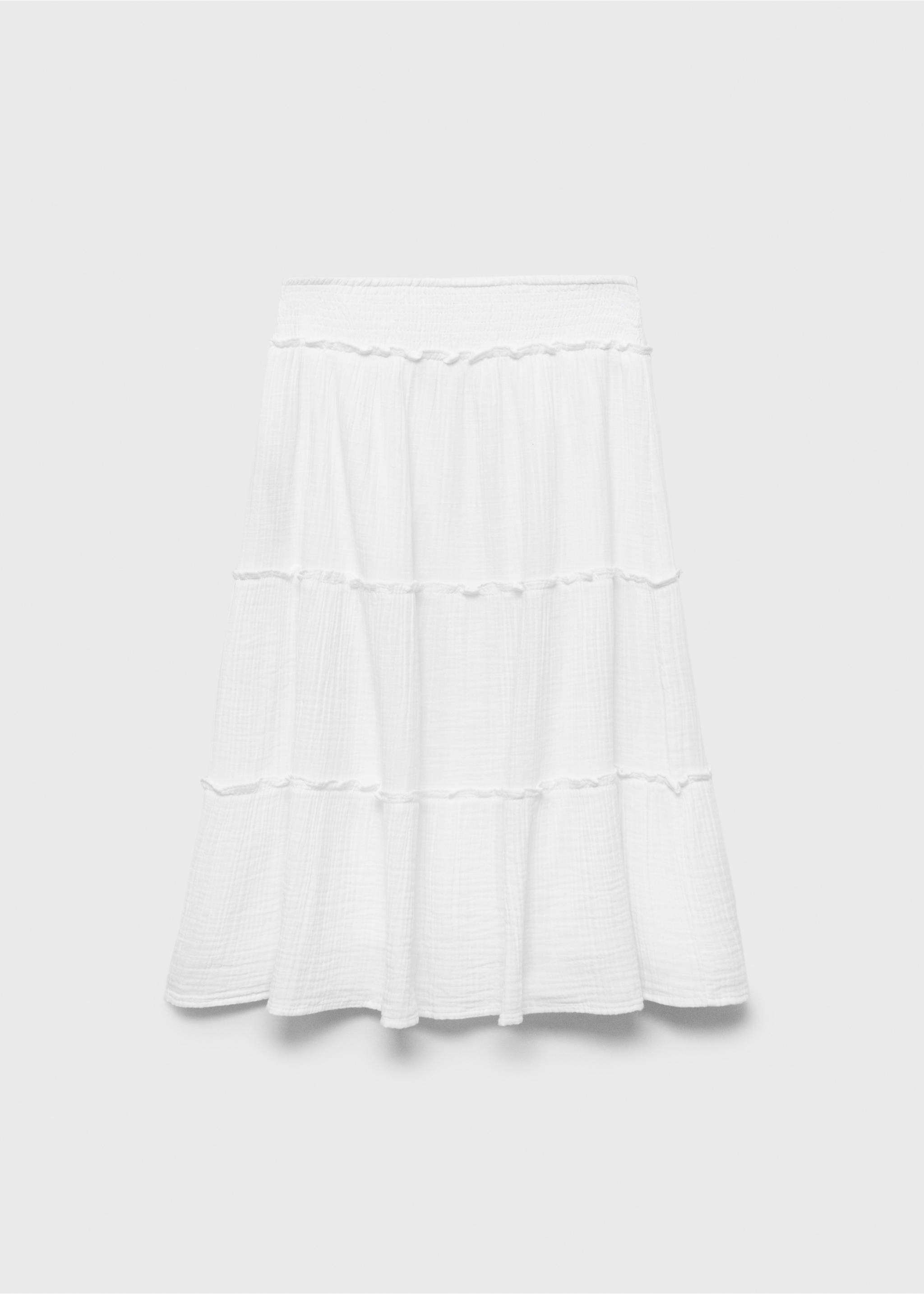 Falda larga volantes - Reverso del artículo, Blanco. Ref: 87037697-00.
