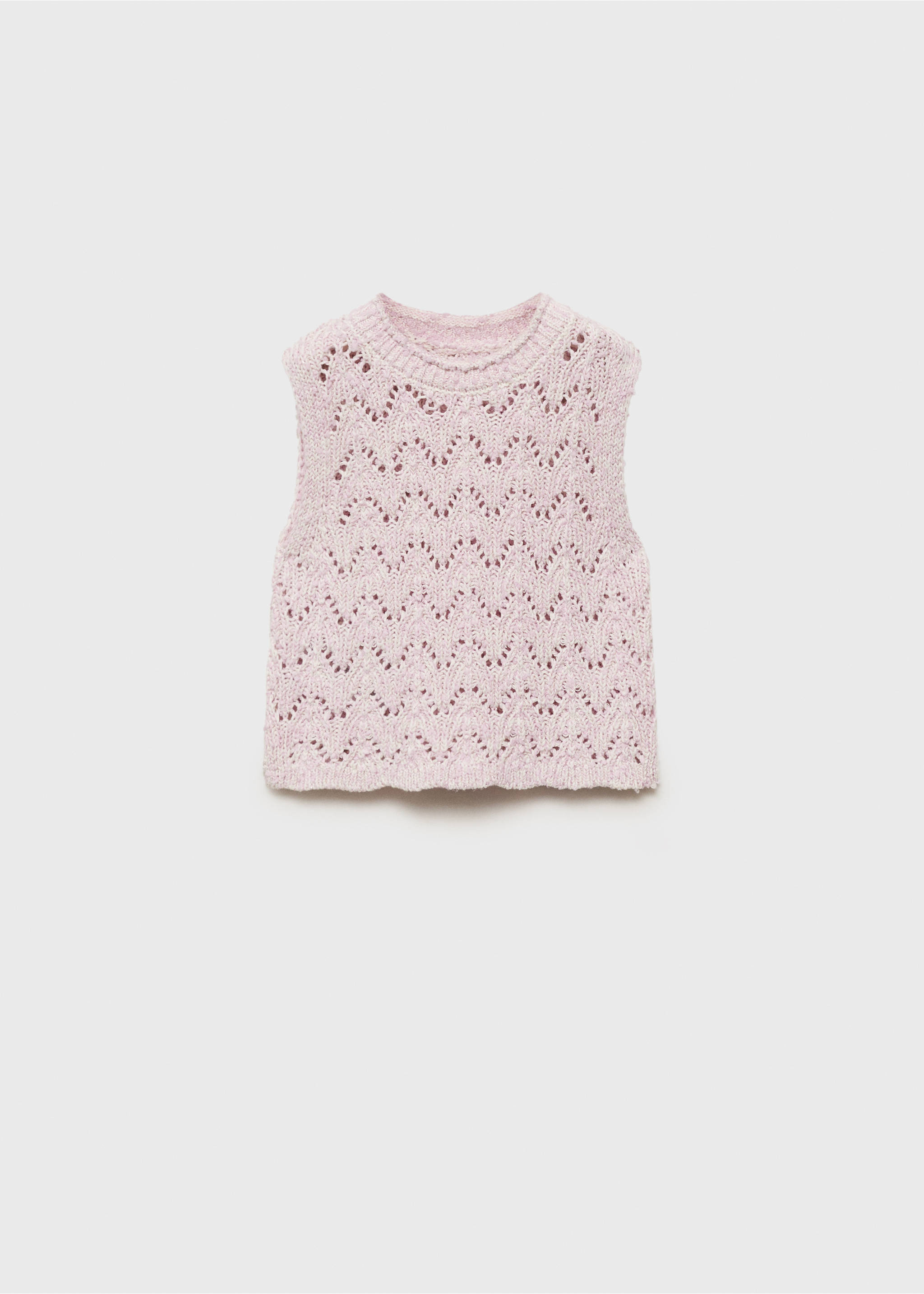 Openwork knit top - Article without model, Pastel Pink. Ref: 87037698-00.