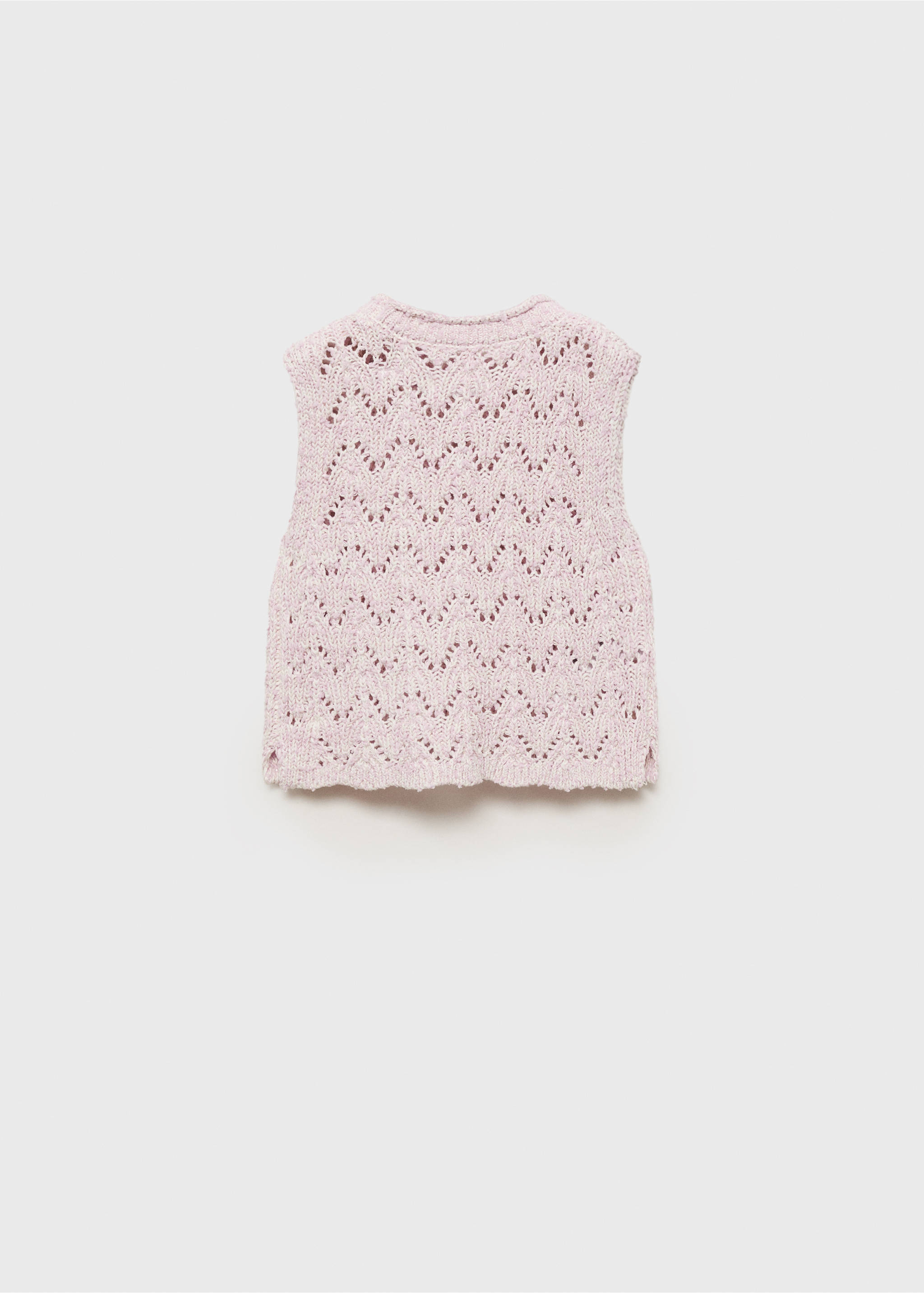 Openwork knit top - Reverse of the article, Pastel Pink. Ref: 87037698-00.