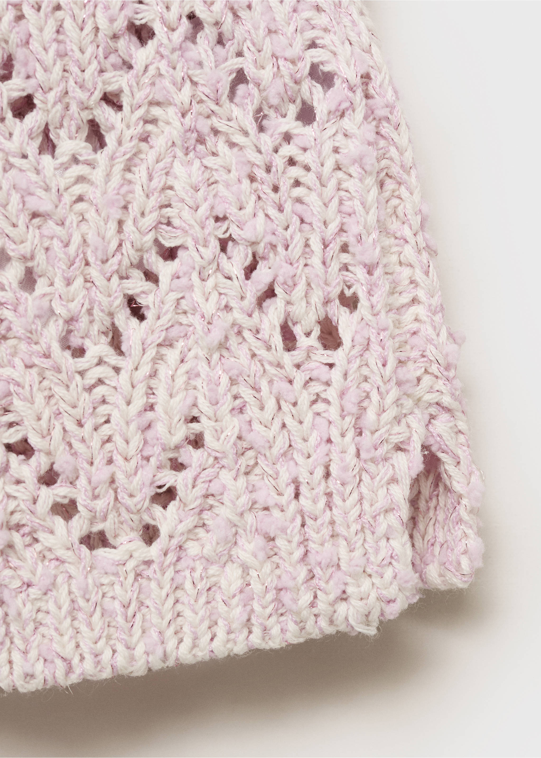 Openwork knit top - Details of the article 0, Pastel Pink. Ref: 87037698-00.