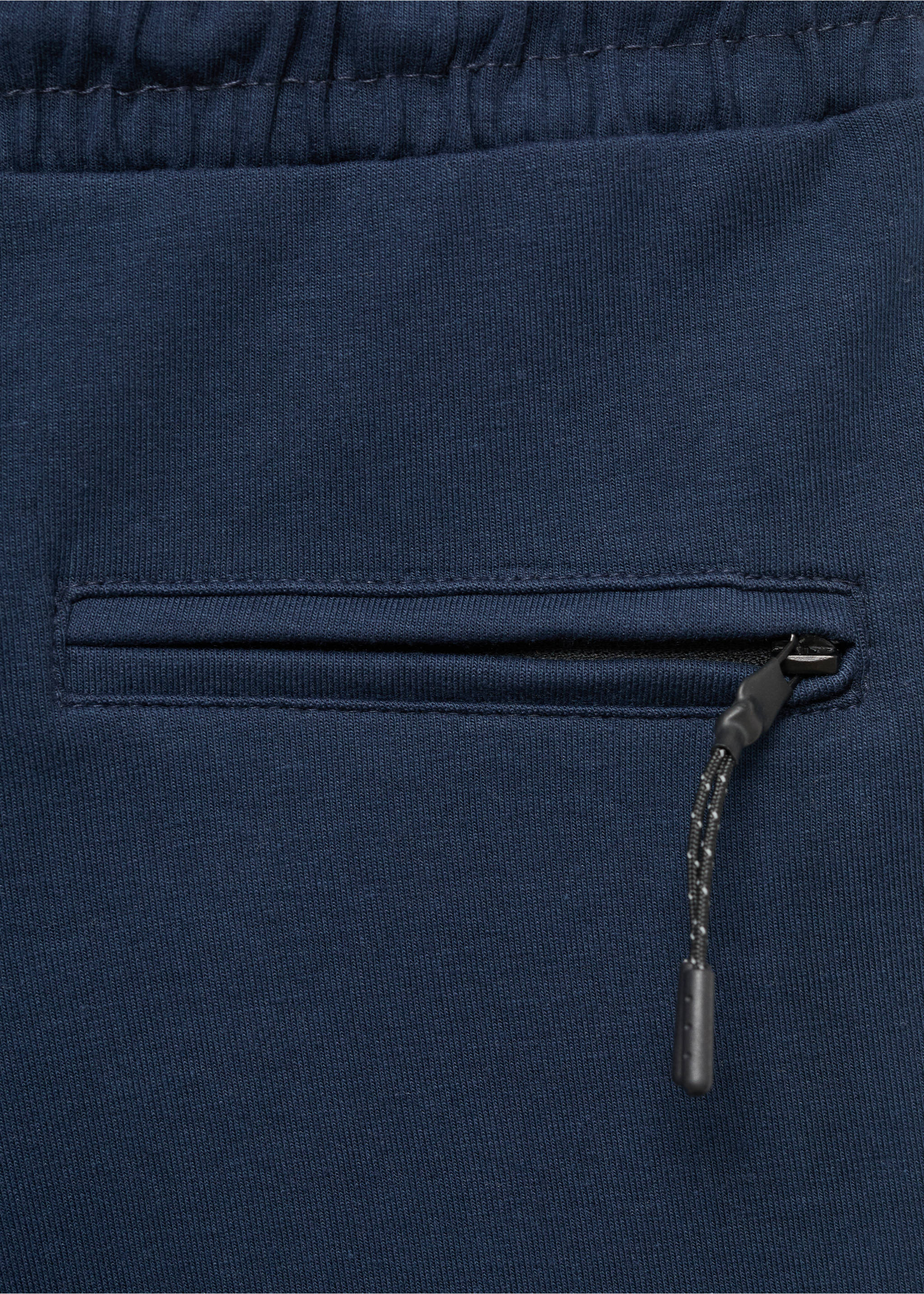 Cotton shorts with drawstring - Details of the article 8, Navy. Ref: 87037704-00.