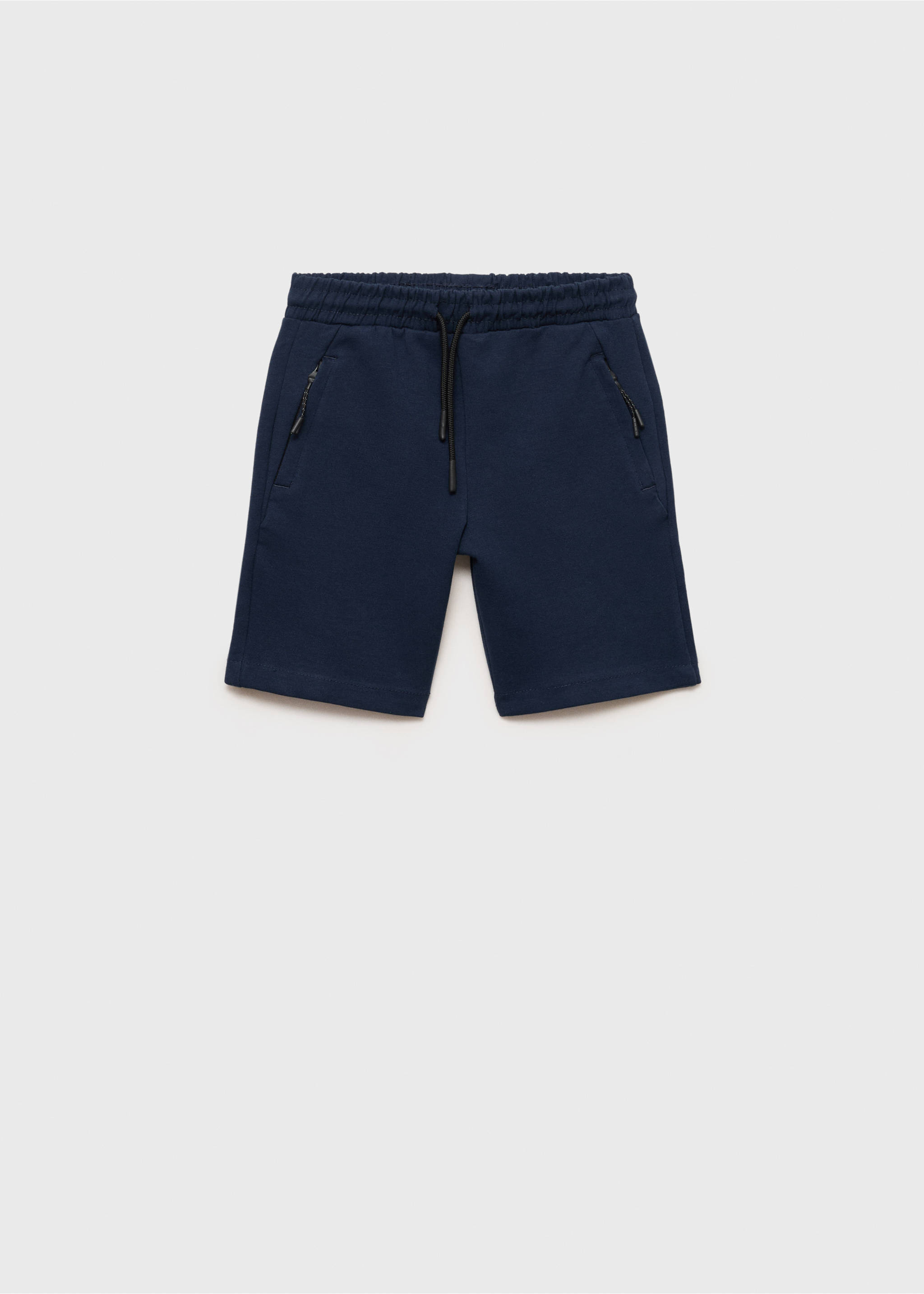 Cotton shorts with drawstring - Article without model, Navy. Ref: 87037704-00.