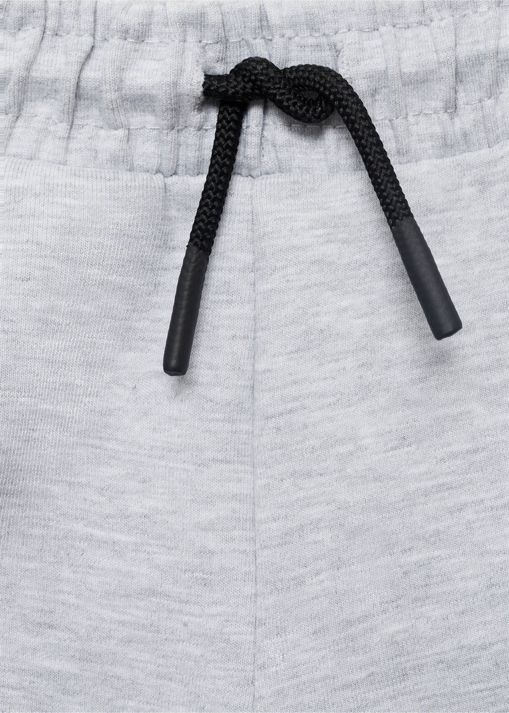 Cotton shorts with drawstring - Details of the article 8, Medium Heather Grey. Ref: 87037704-00.