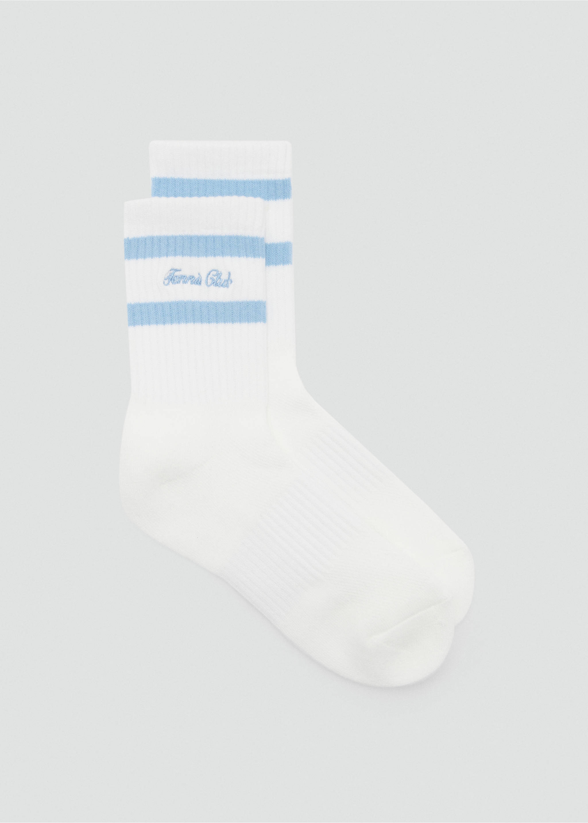 Csíkos zokni hímzett felirattal - Termék modell nélkül, Üvegzöld. Ref: 87037707-00.