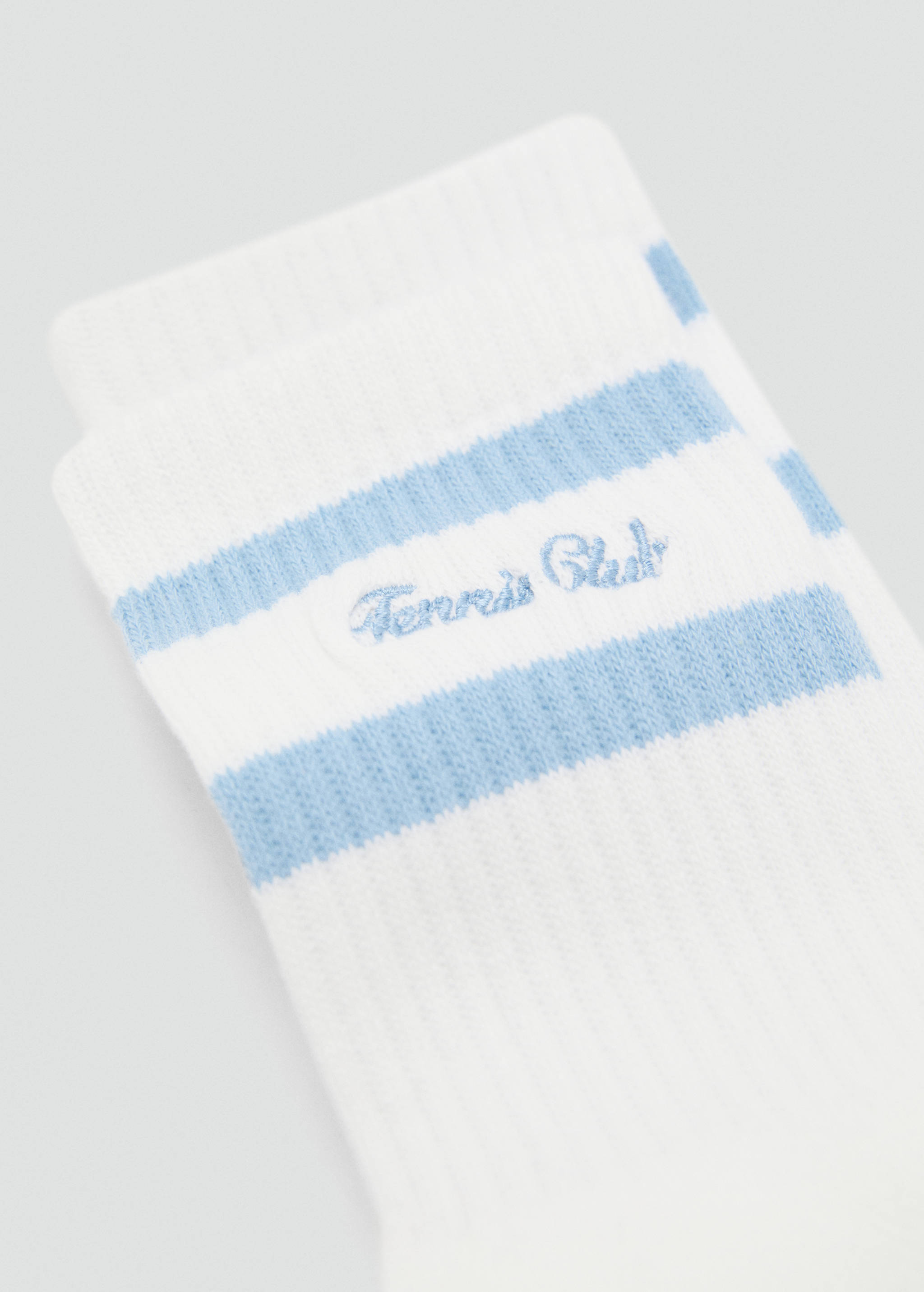 Striped socks with embroidered message - Medium plane