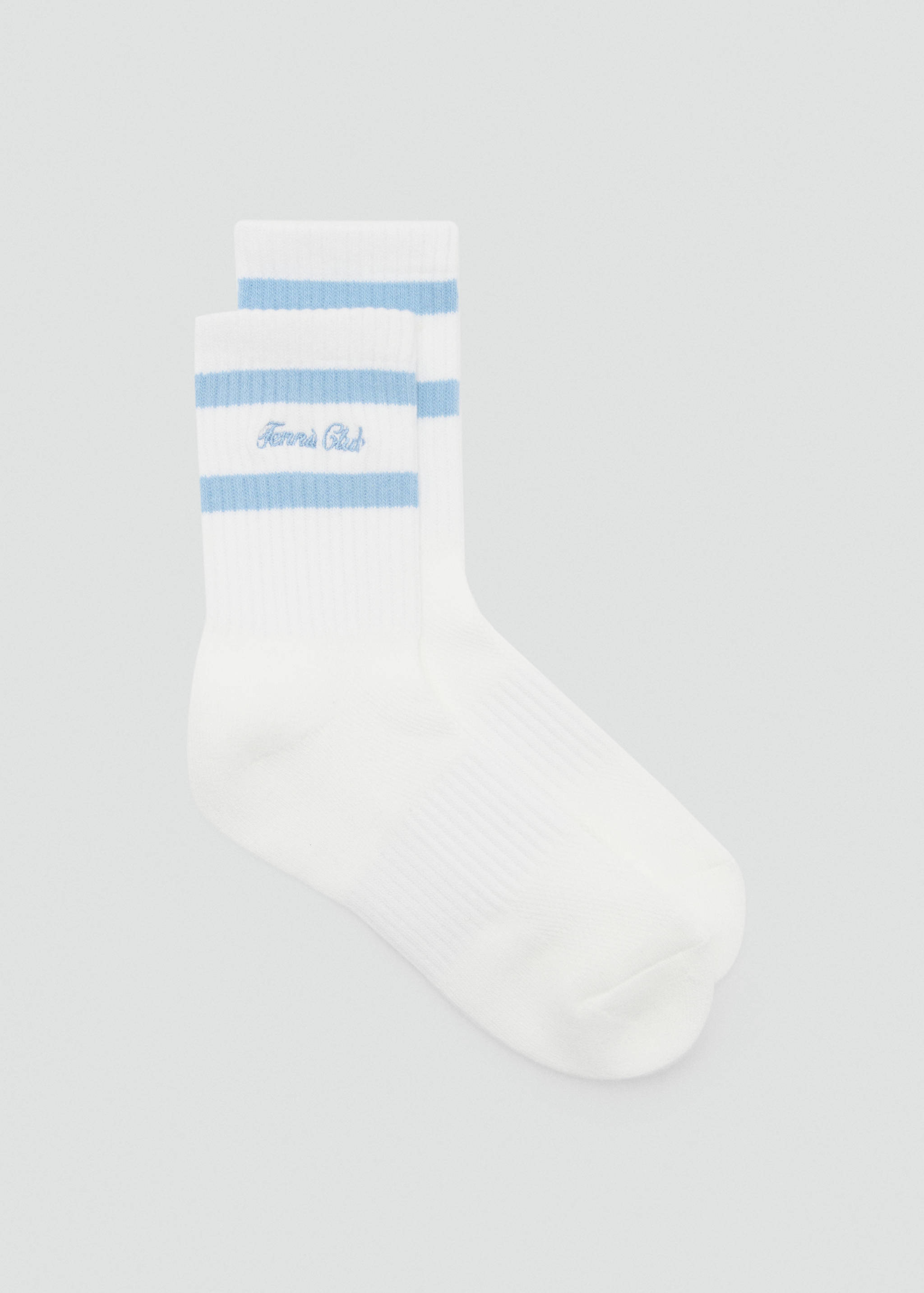 Gestreifte Socken mit aufgesticktem Schriftzug - Artikel ohne Model