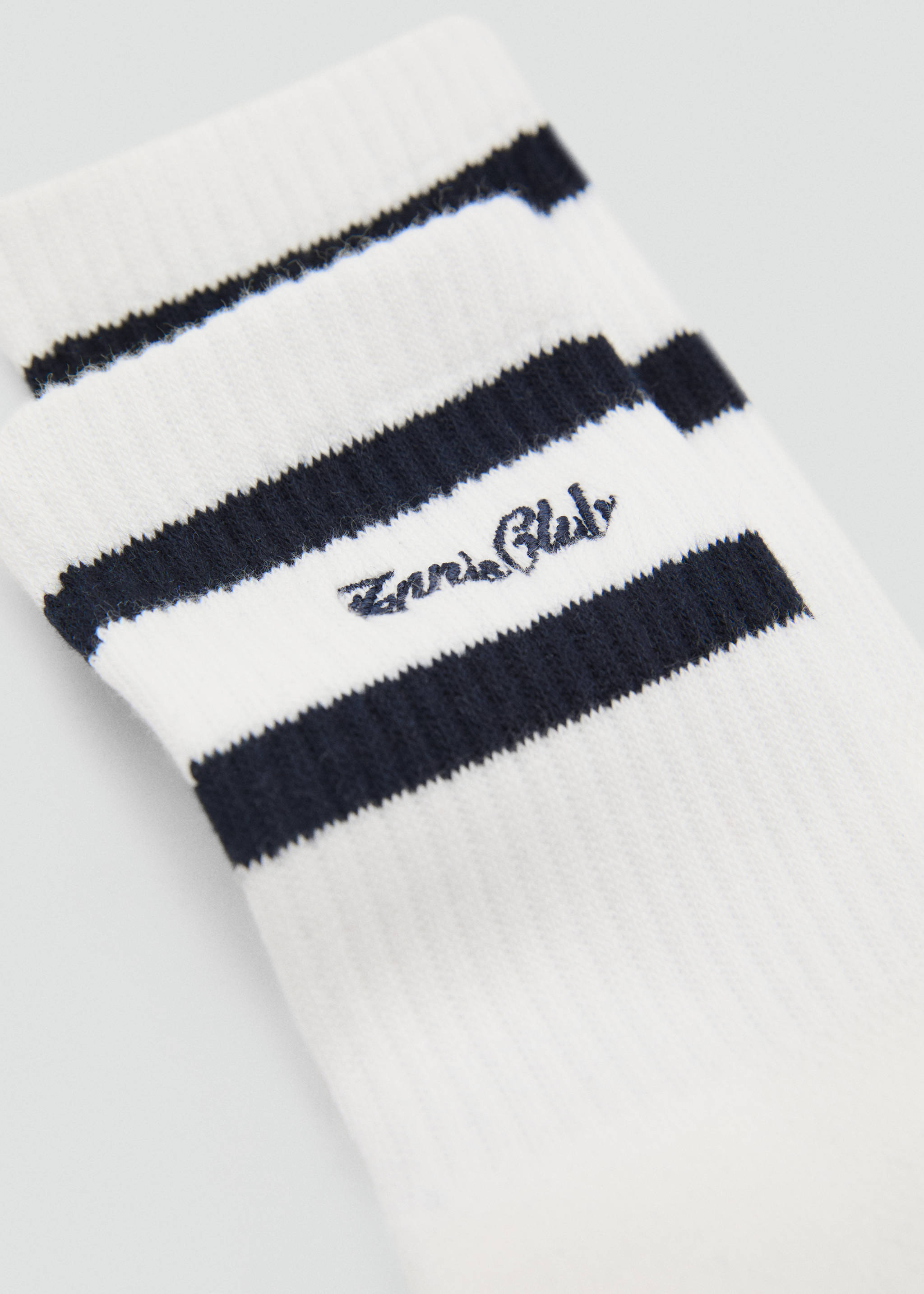 Striped socks with embroidered message - Medium plane