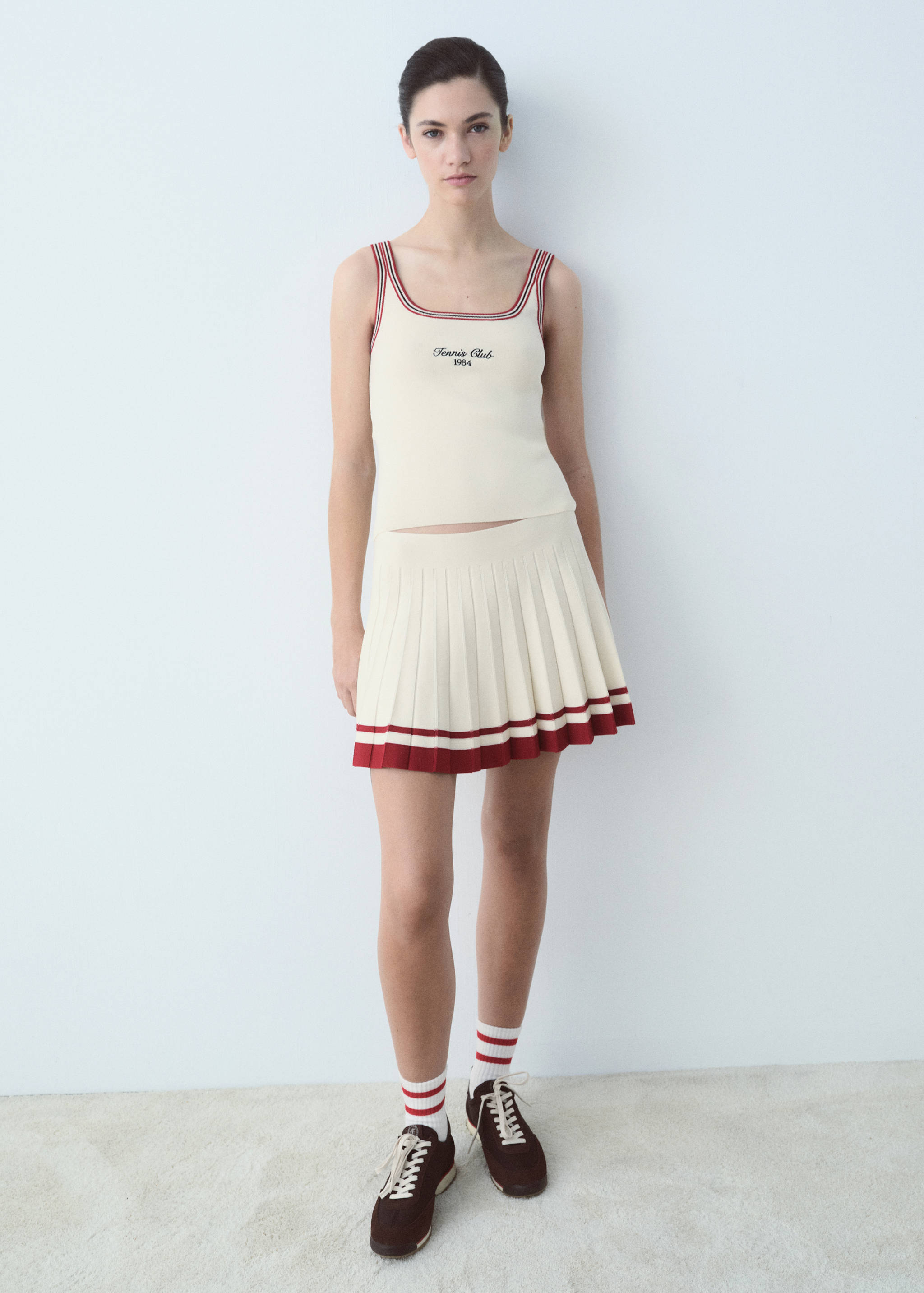 Striped socks with embroidered message - General plane