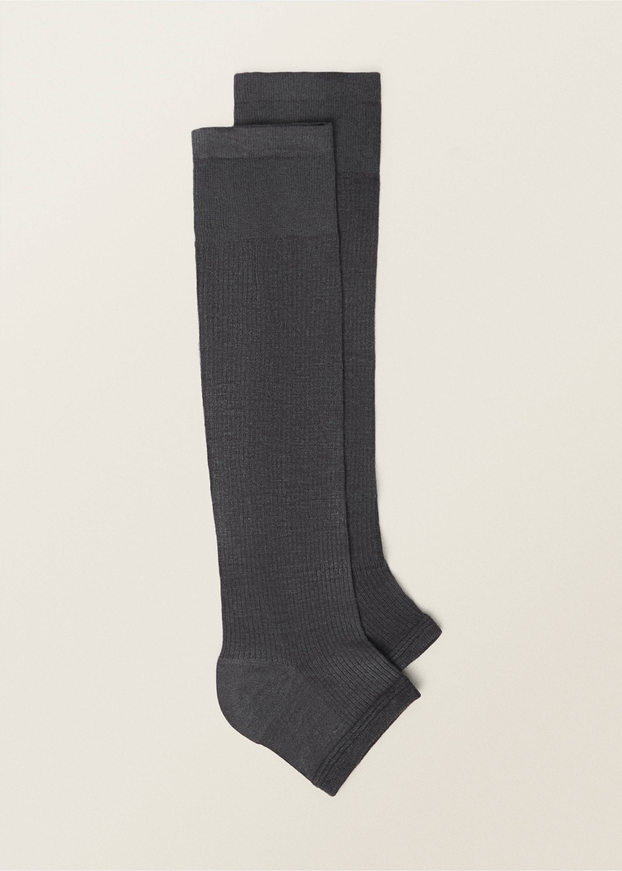 Long socks with opening - Article without model, Charcoal. Ref: 87037711-00.