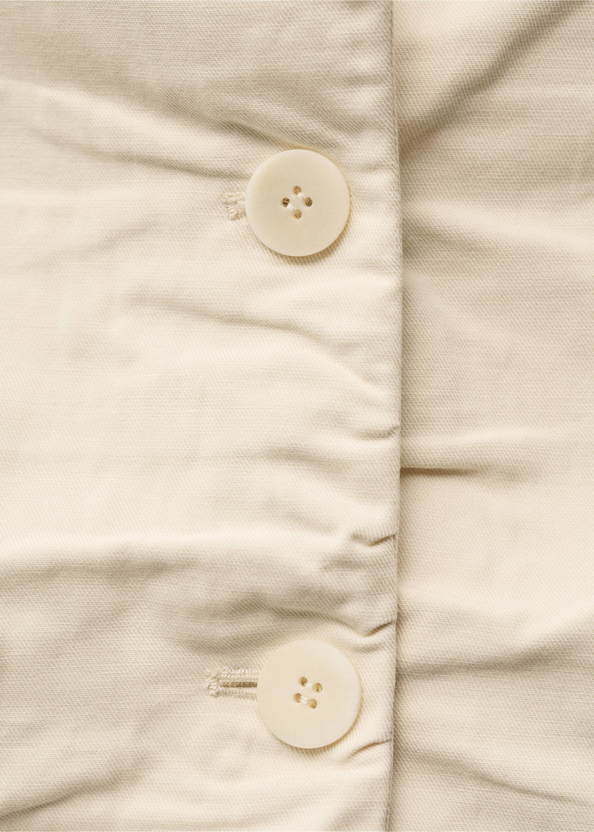 Creased linen-blend suit jacket - Details of the article 8, Ecru. Ref: 87037717-00.