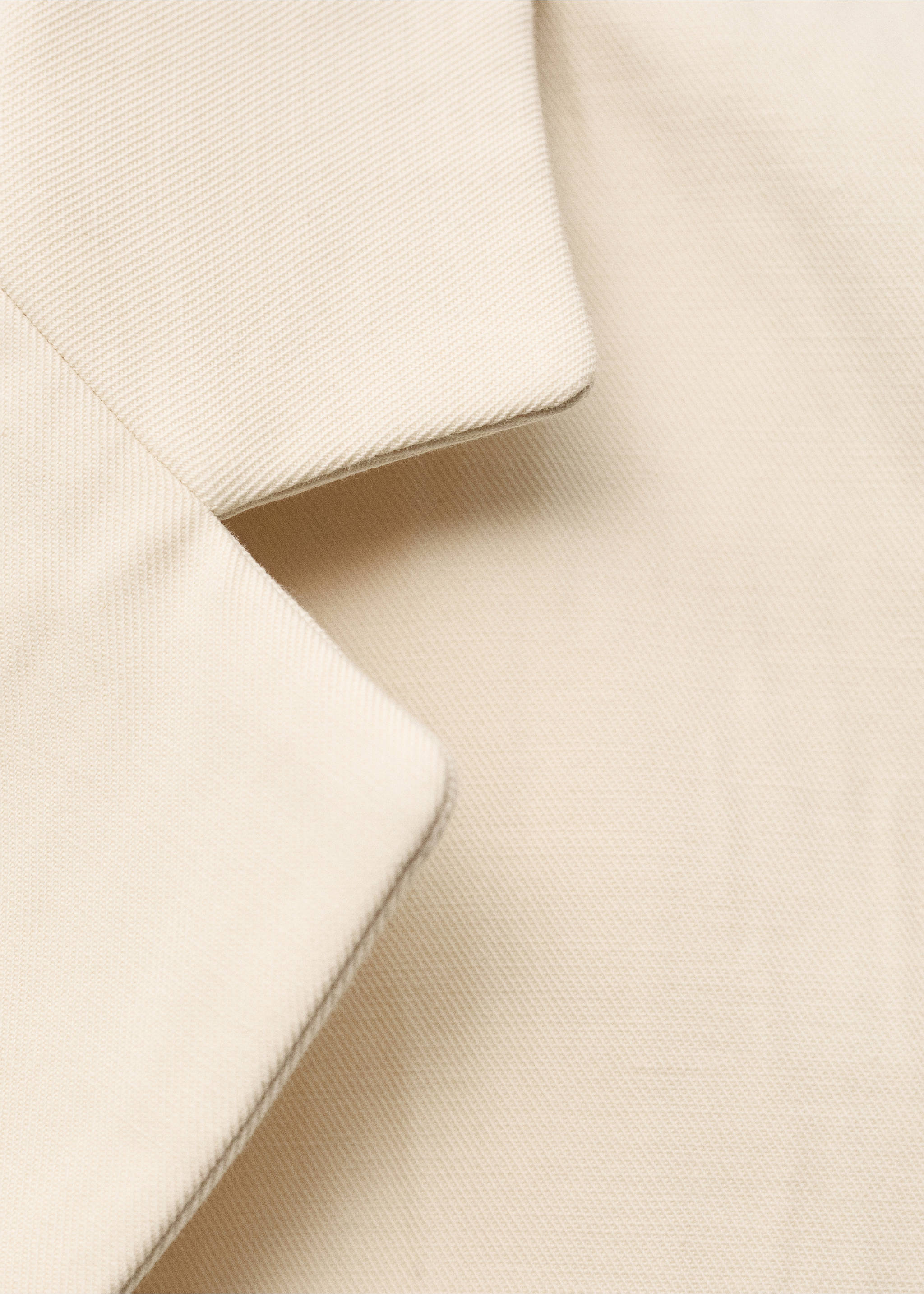 Creased linen-blend suit jacket - Details of the article 0, Ecru. Ref: 87037717-00.