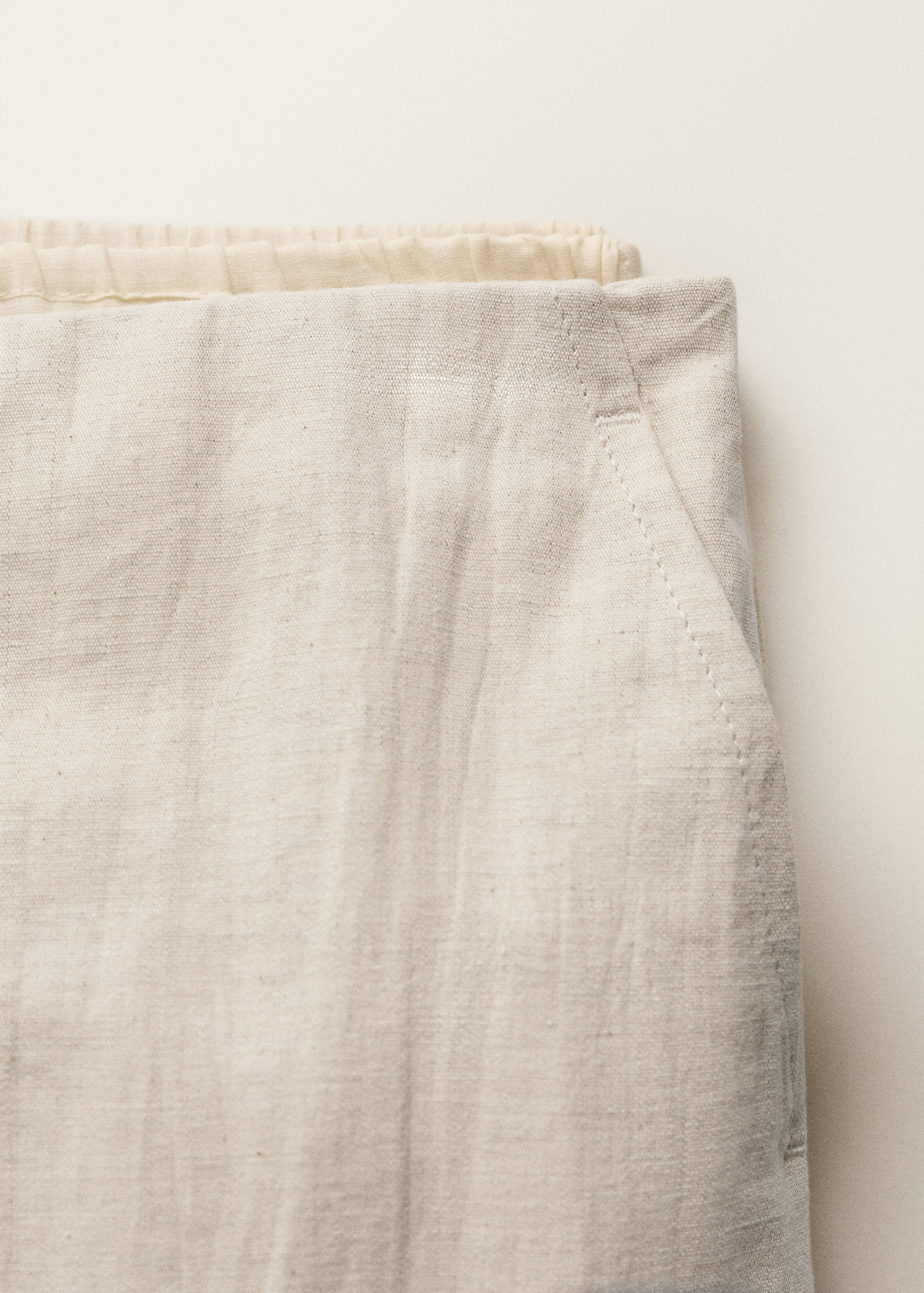 Combined linen-blend midi-skirt - Details of the article 0