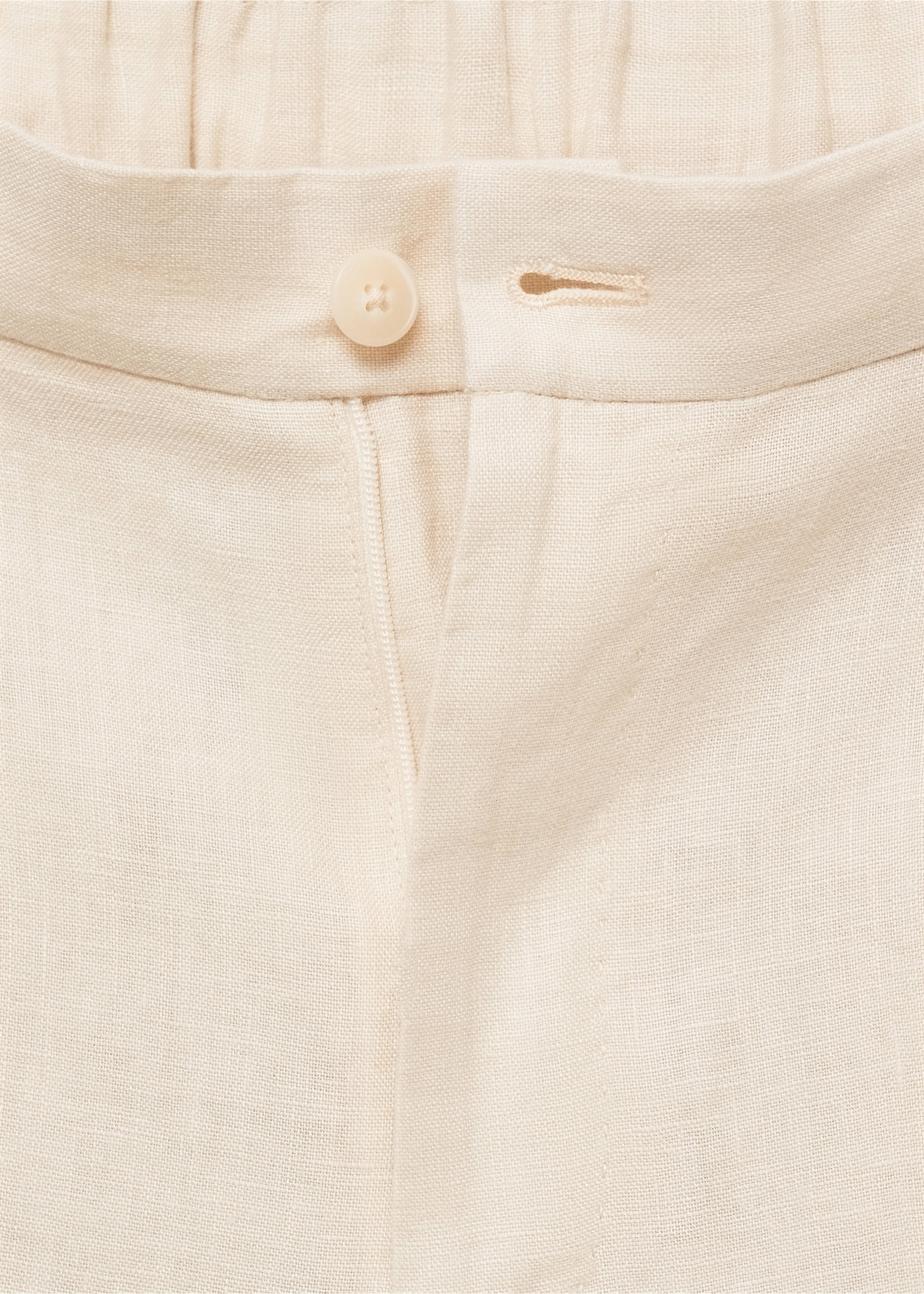 Salerno 100% linen slim fit suit trousers - Details of the article 8, Ecru. Ref: 87037887-00.