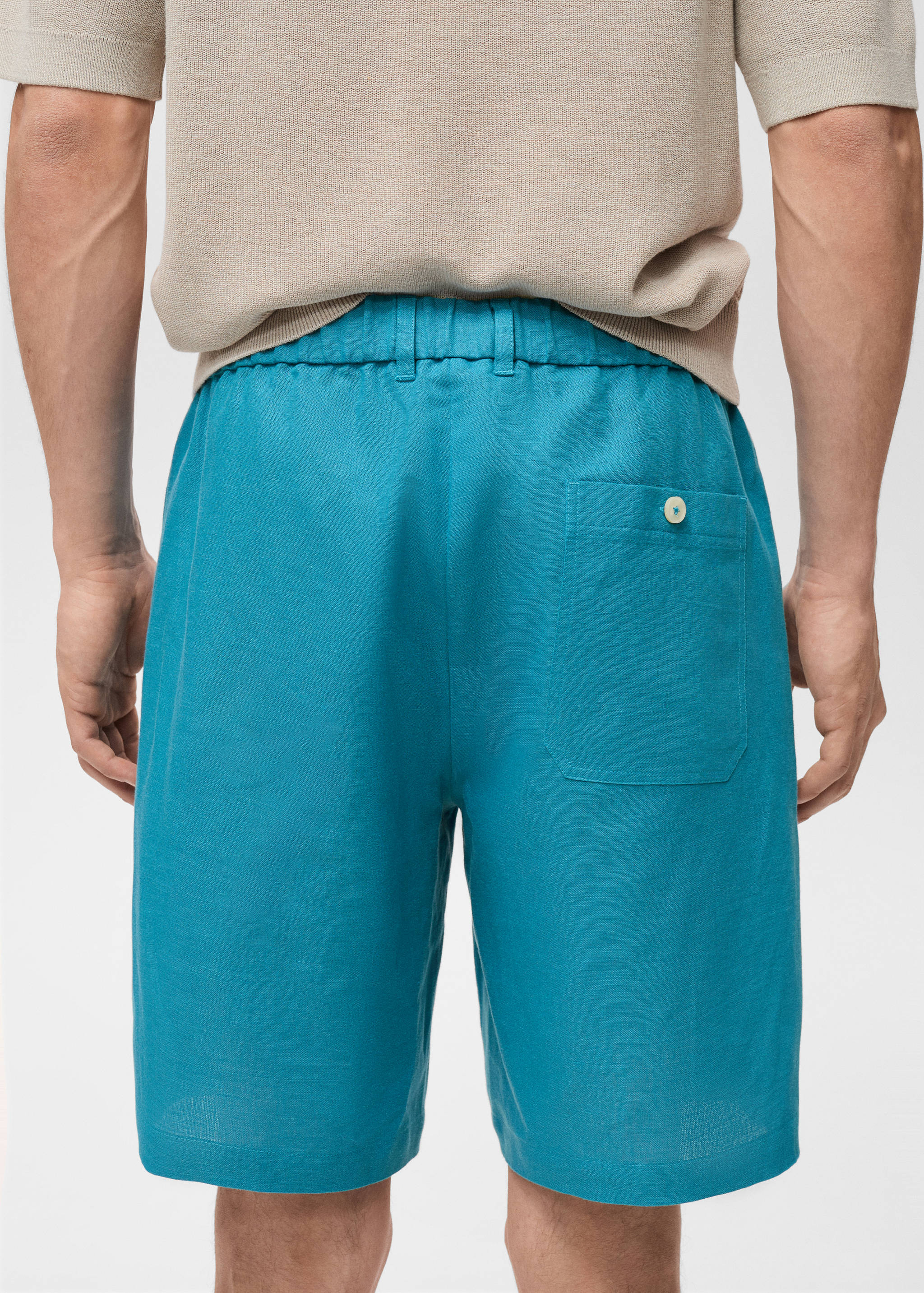 Linen-blend bermuda shorts with drawstring - Details of the article 6