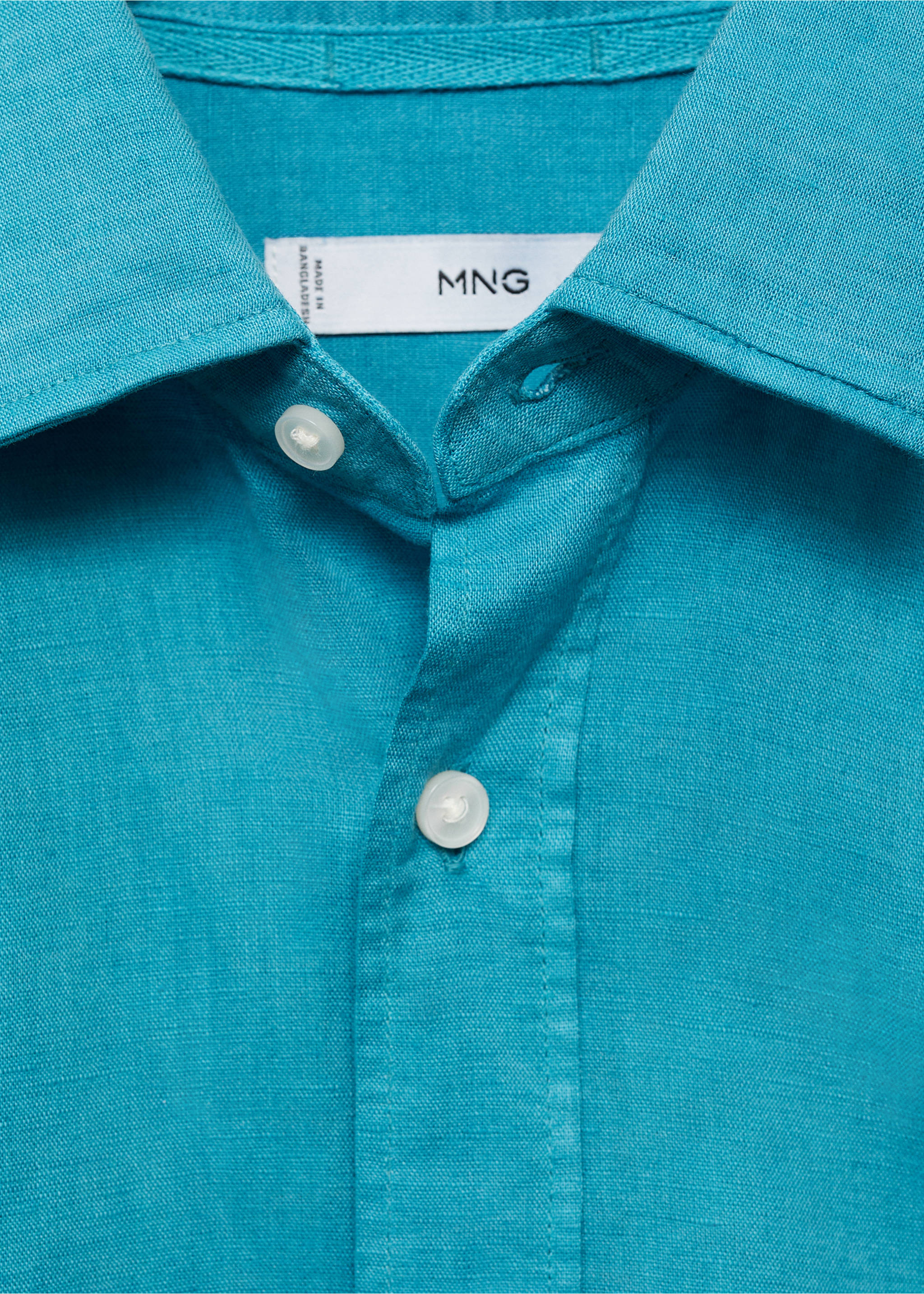 Chemise lin - Détail de l'article 8, Turquoise. Ref: 87037891-00.