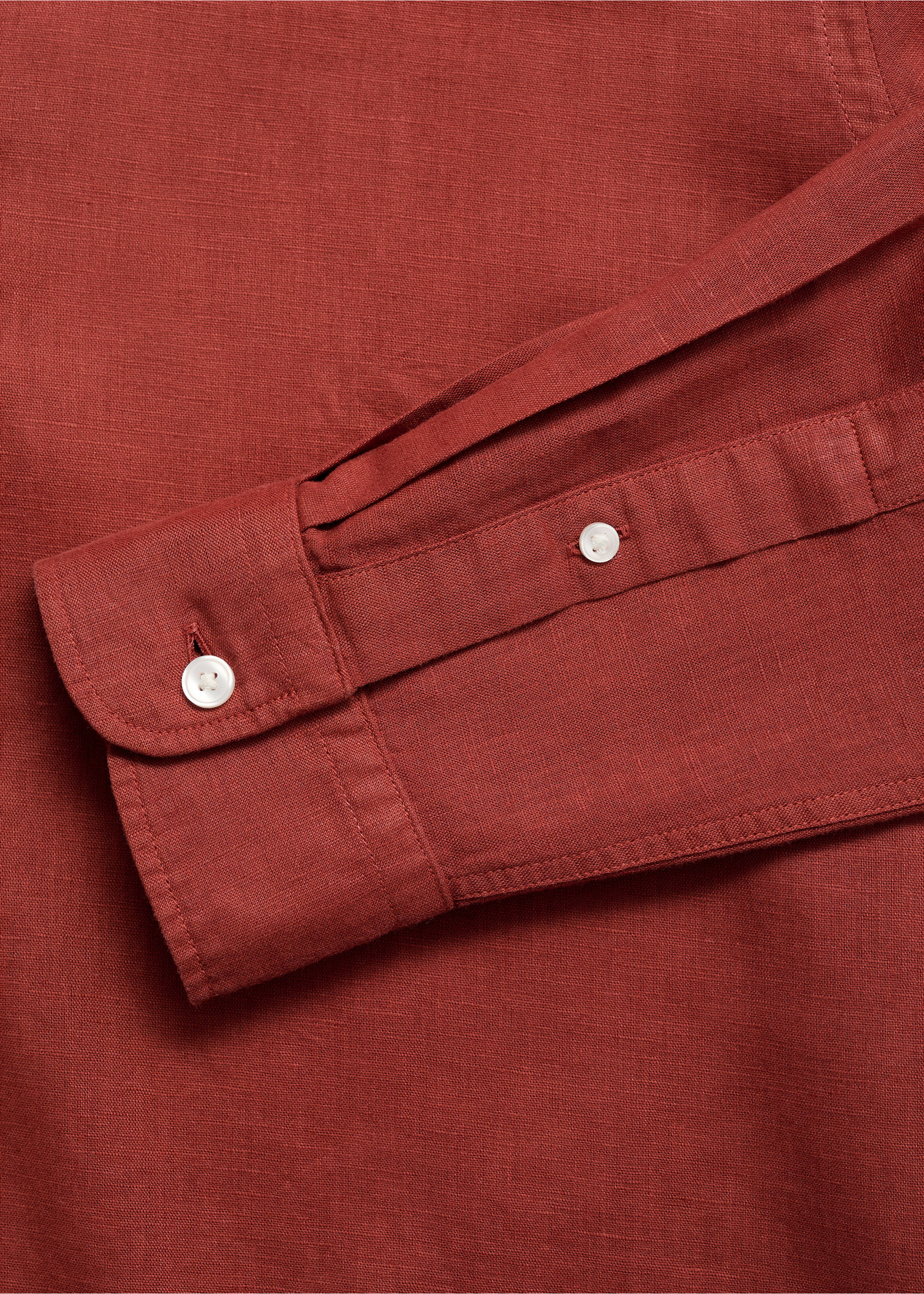 Camisa lino - Detalle del artículo 0, Rojo. Ref: 87037891-00.