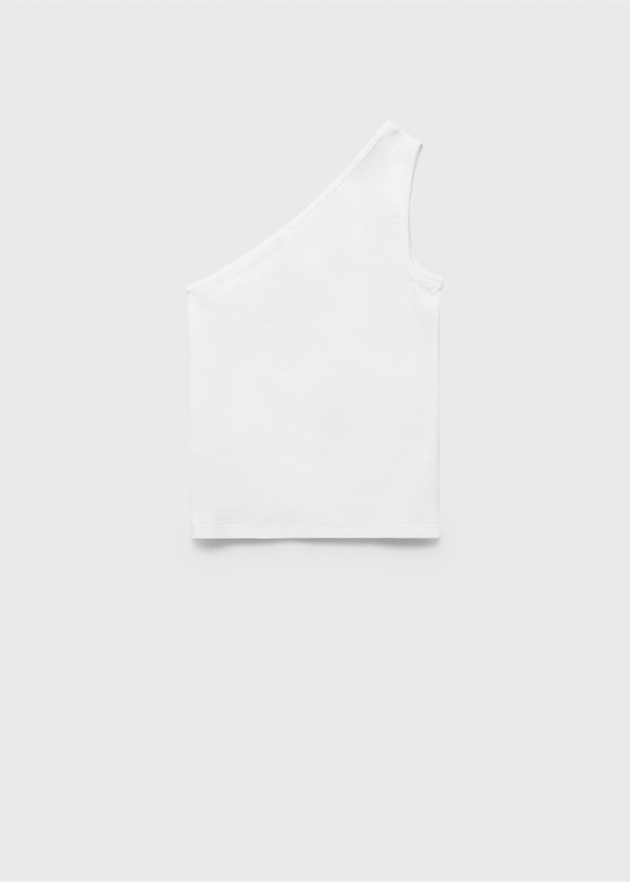 Asymmetrical ribbed top - Reverse of the article, Off White. Ref: 87037893-00.