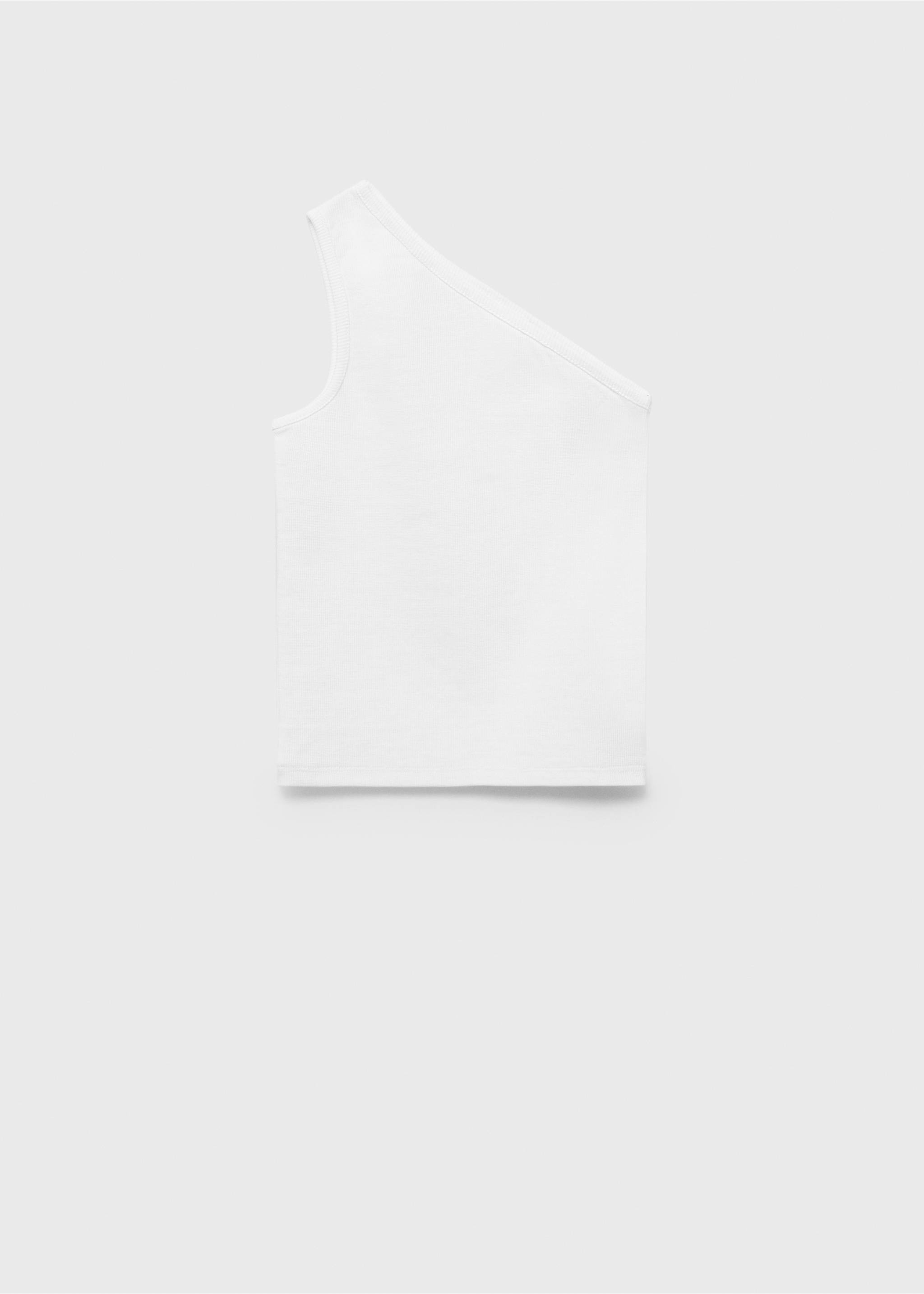 Asymmetrical ribbed top - Article without model, Off White. Ref: 87037893-00.