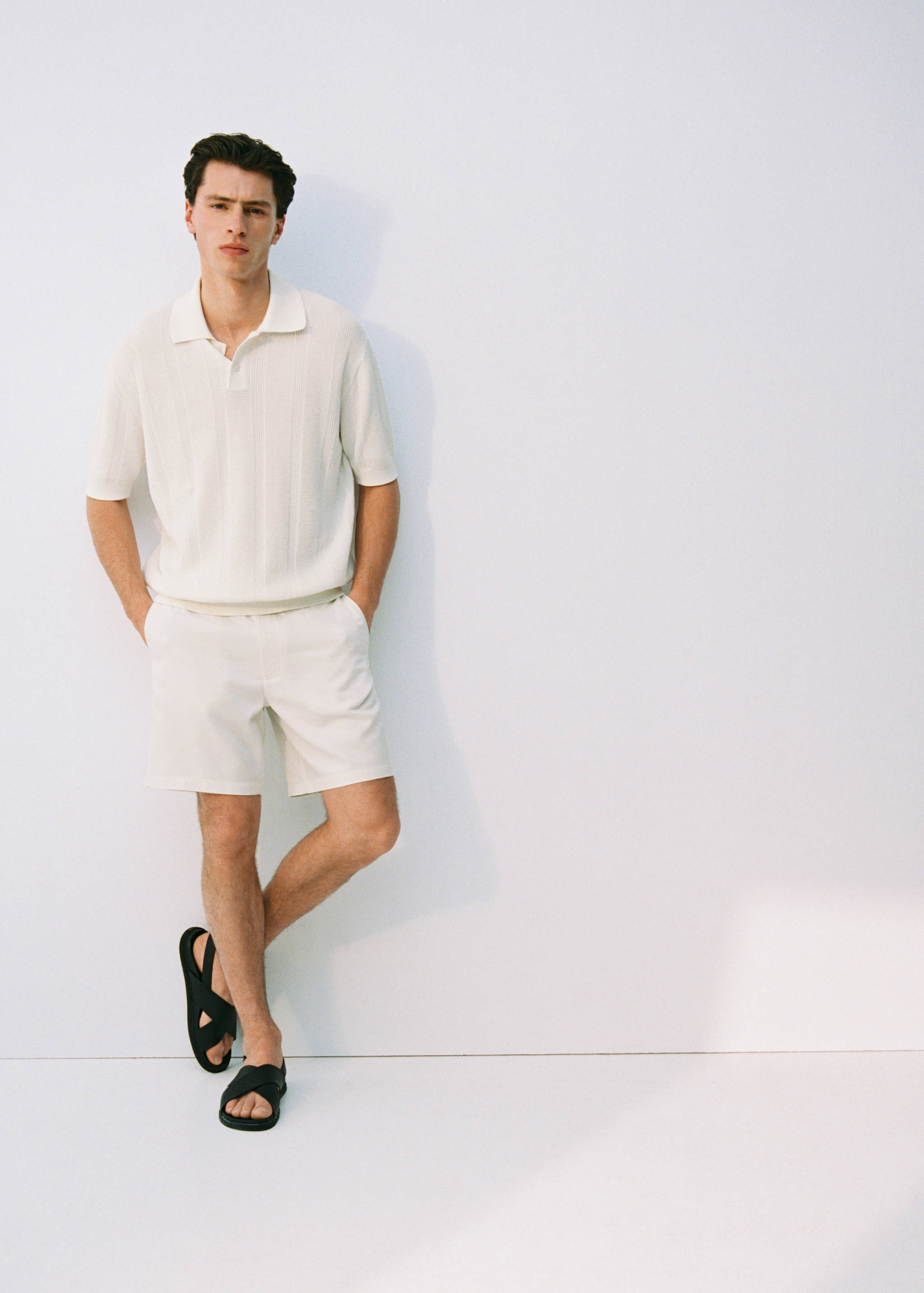 Polokošile z žebrovaného úpletu se strukturními pruhy - Detail zboží 3