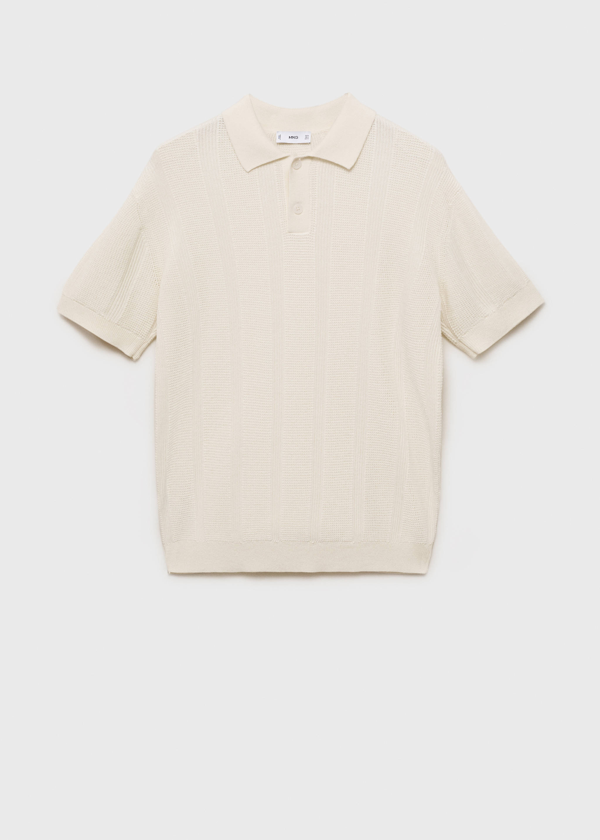 Striped knitted polo shirt with lace accents - Article without model