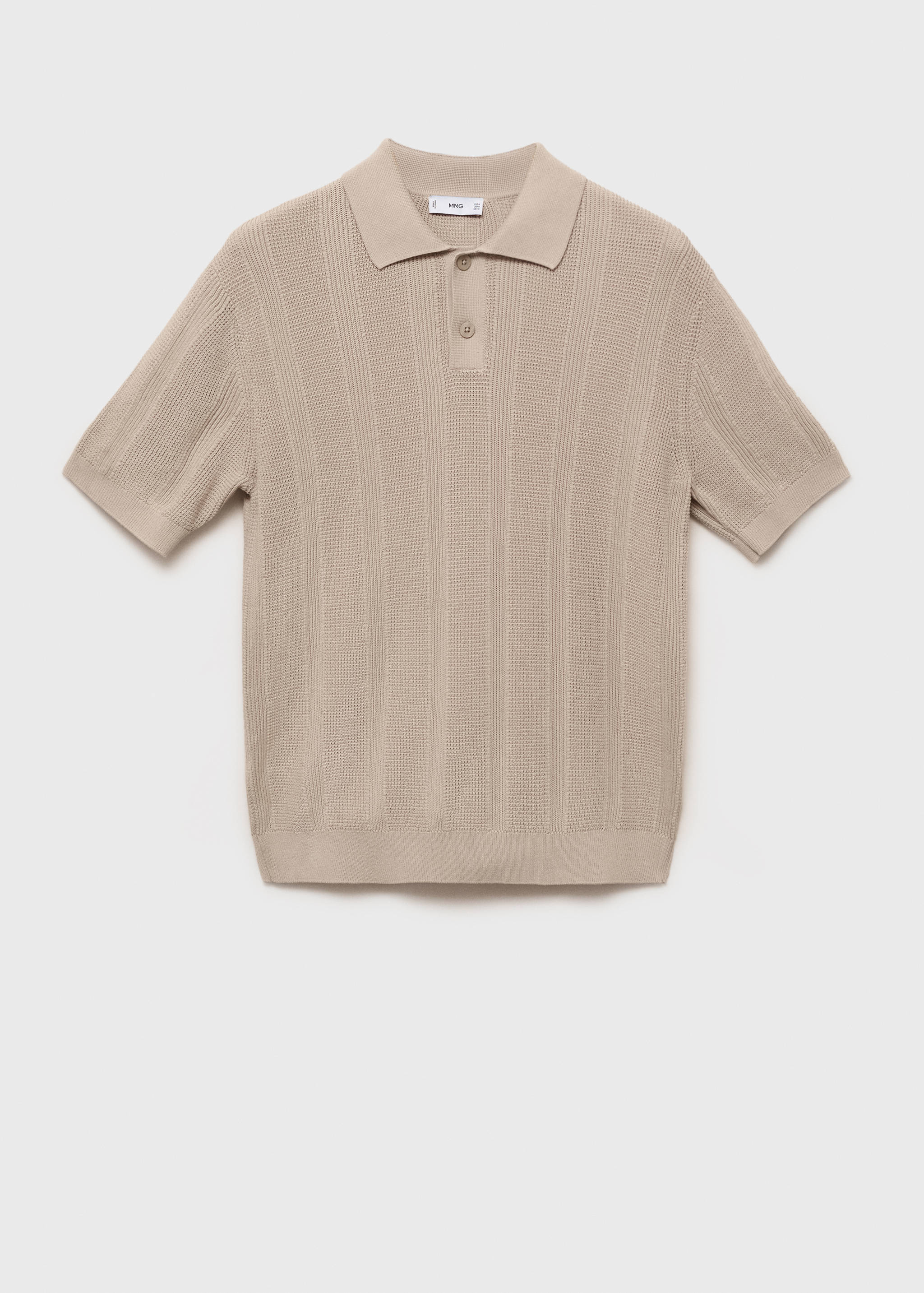 Striped knitted polo shirt with lace accents - Article without model
