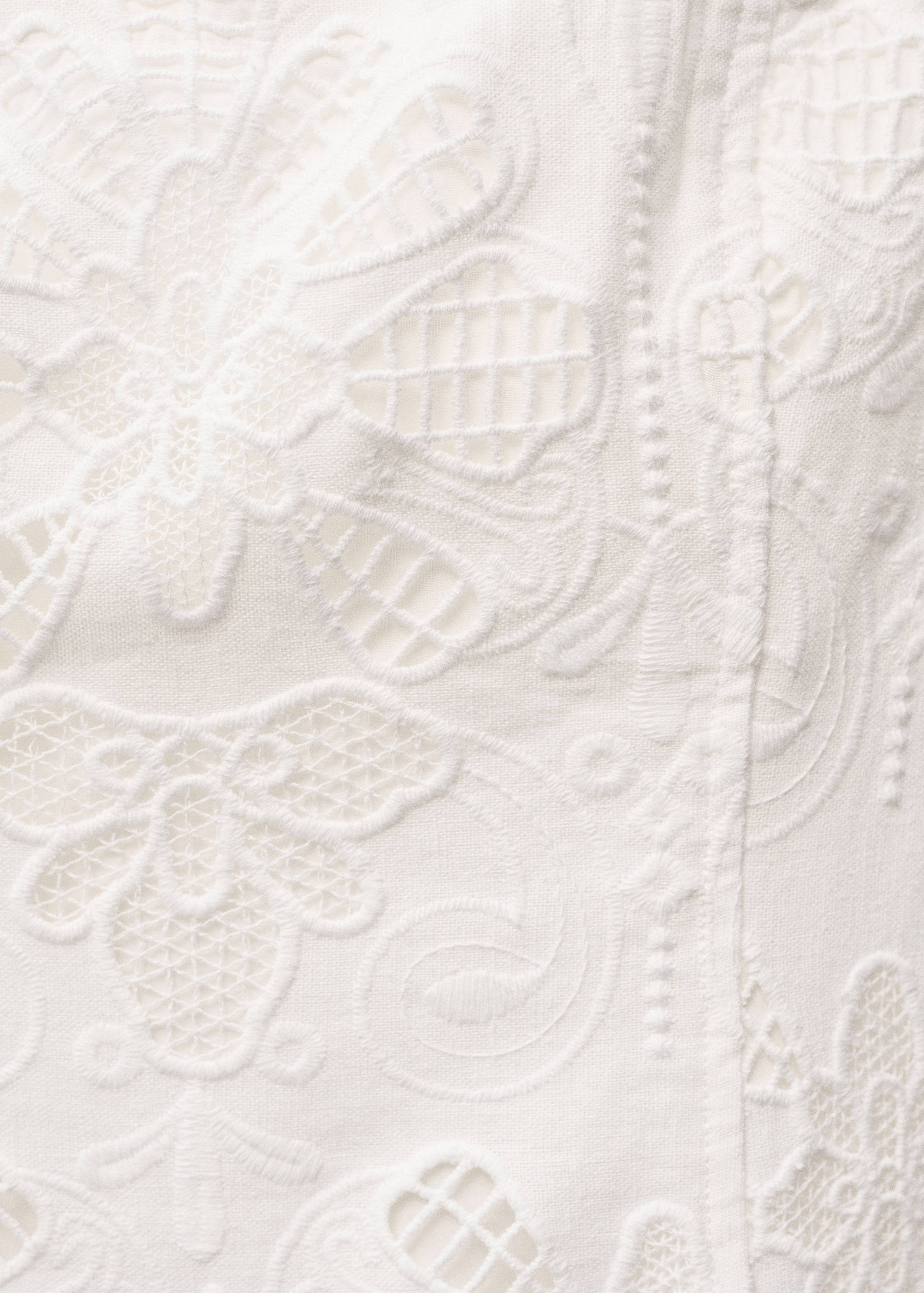 Linen floral-embroidered flared dress - Details of the article 8