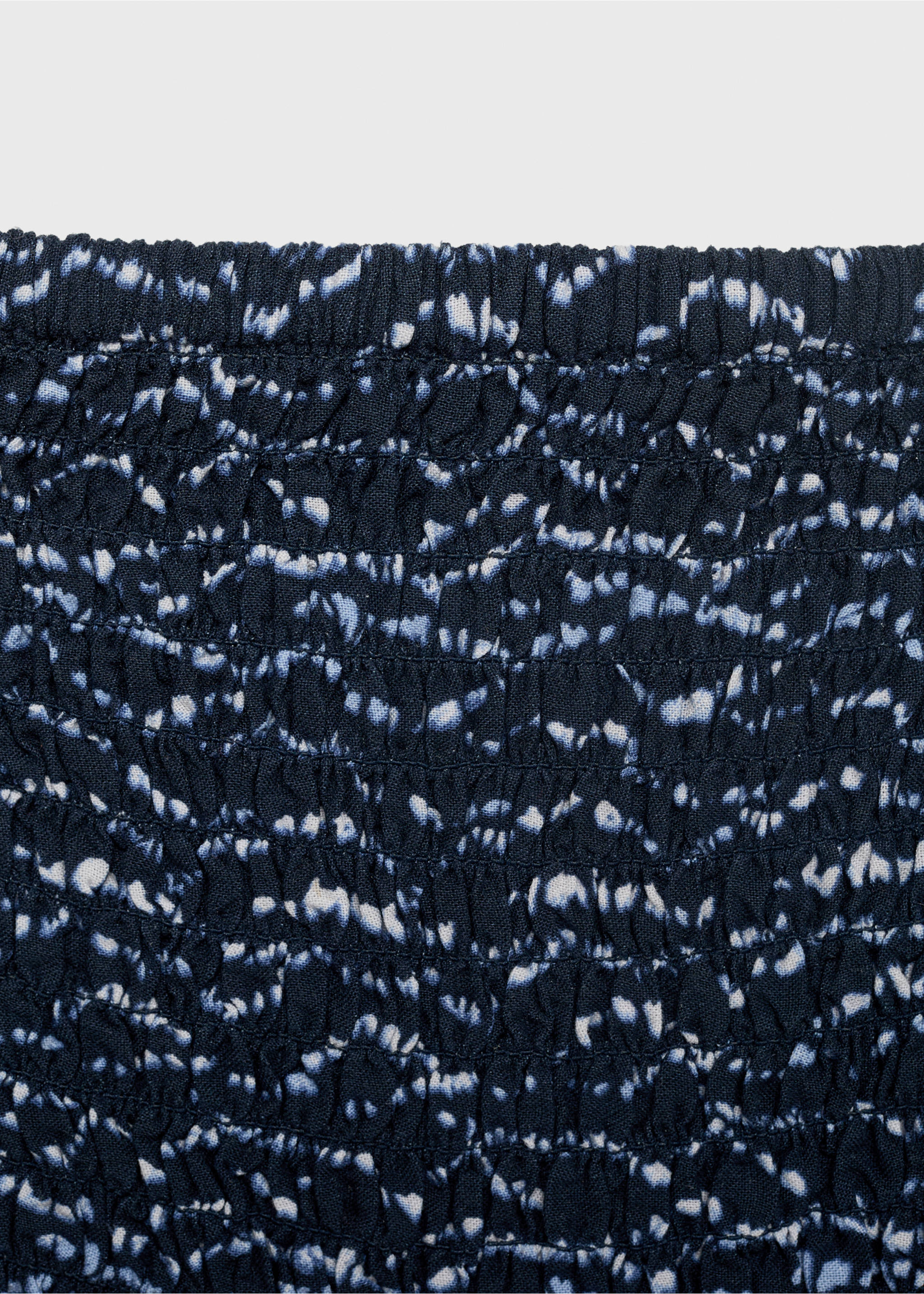 Ruffled printed dress - Details of the article 8, Navy. Ref: 87038265-00.