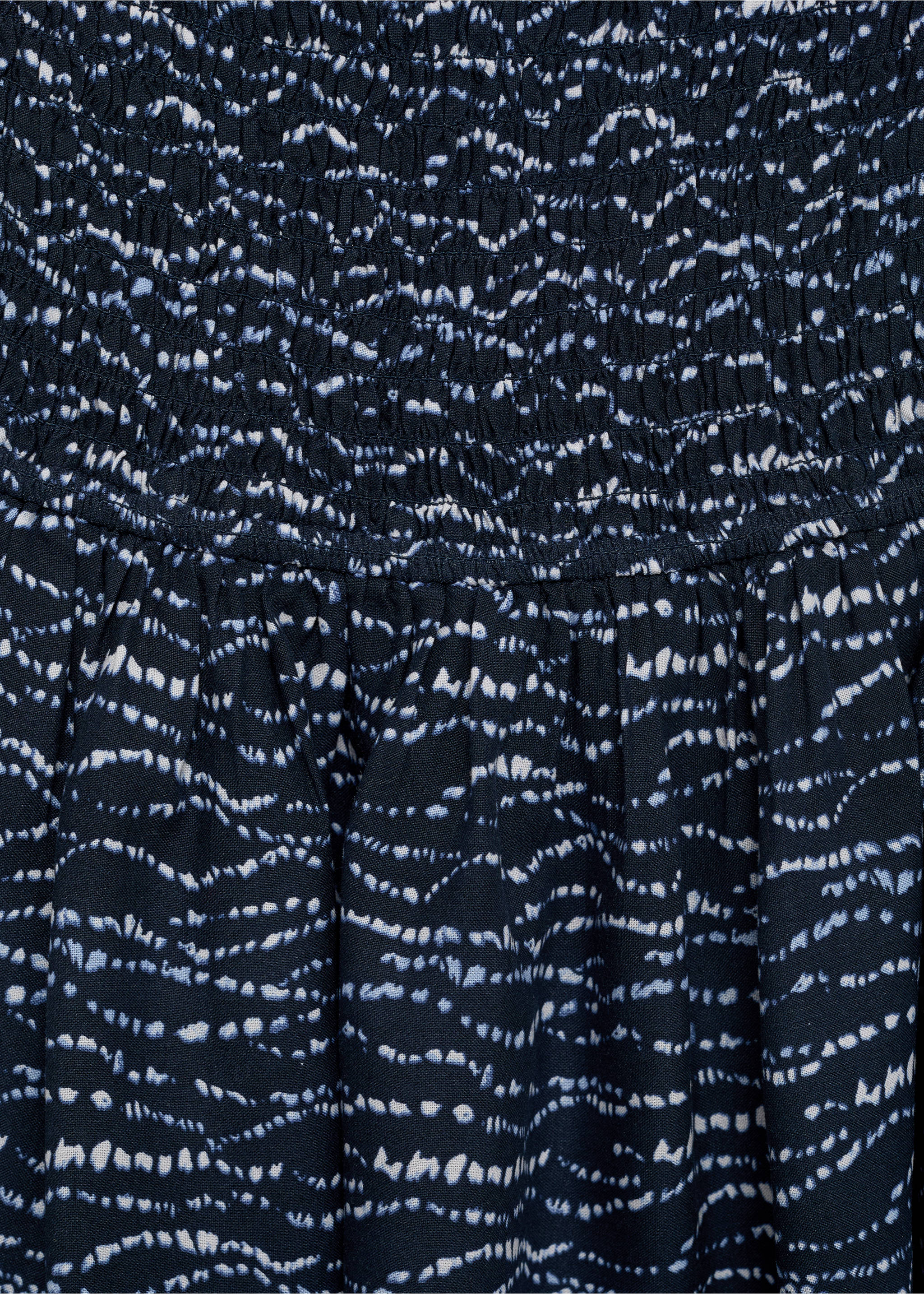 Ruffled printed dress - Details of the article 0, Navy. Ref: 87038265-00.