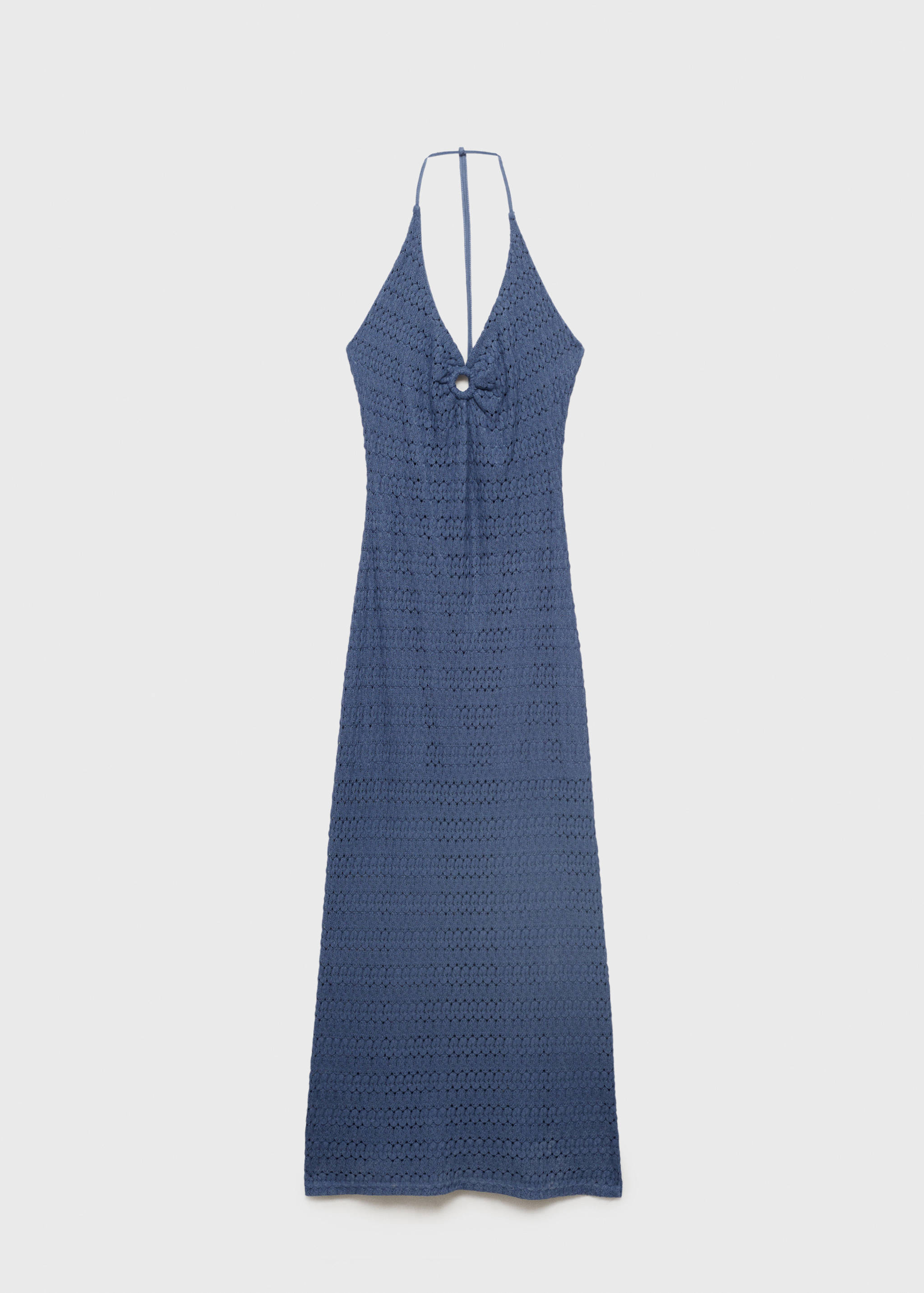 Halter-neck knitted dress with lace pattern - Article without model