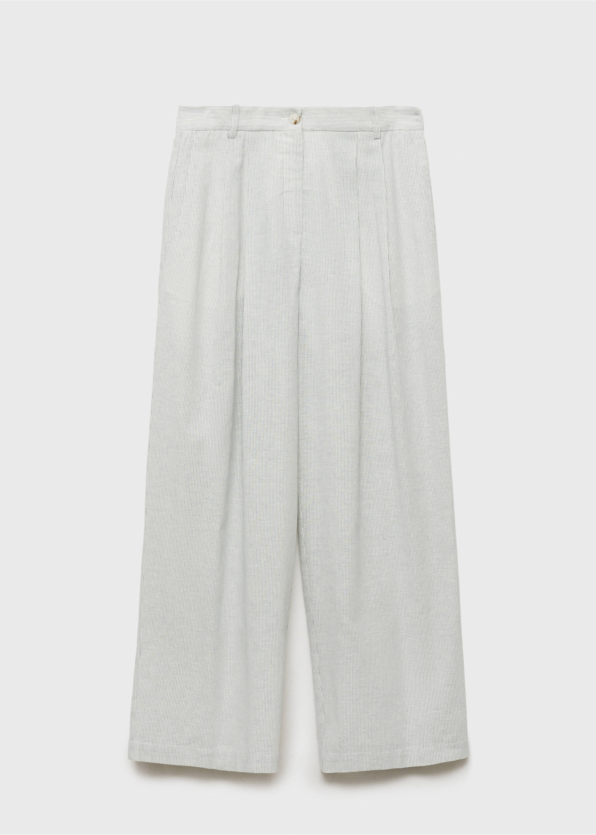 Straight-fit linen-blend suit trousers - Article without model, Ecru. Ref: 87038267-00.