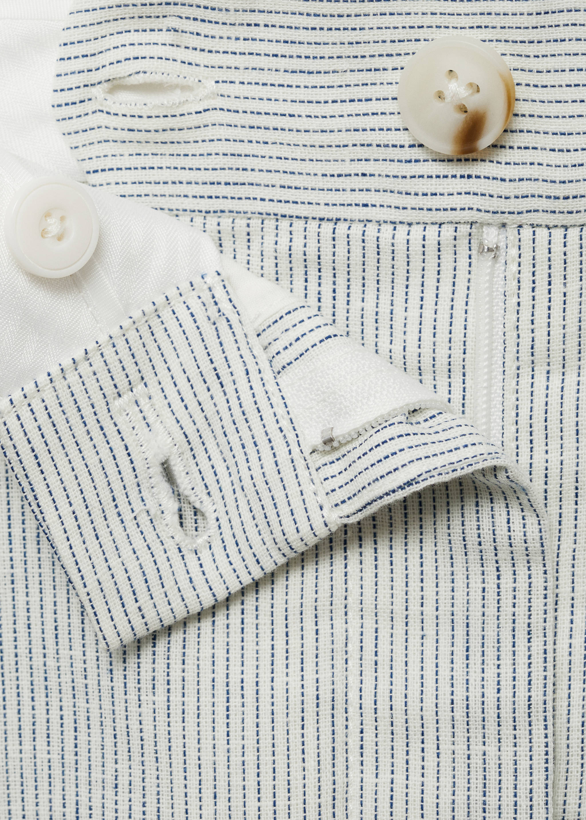 Straight-fit linen-blend suit pants - Details of the article 8