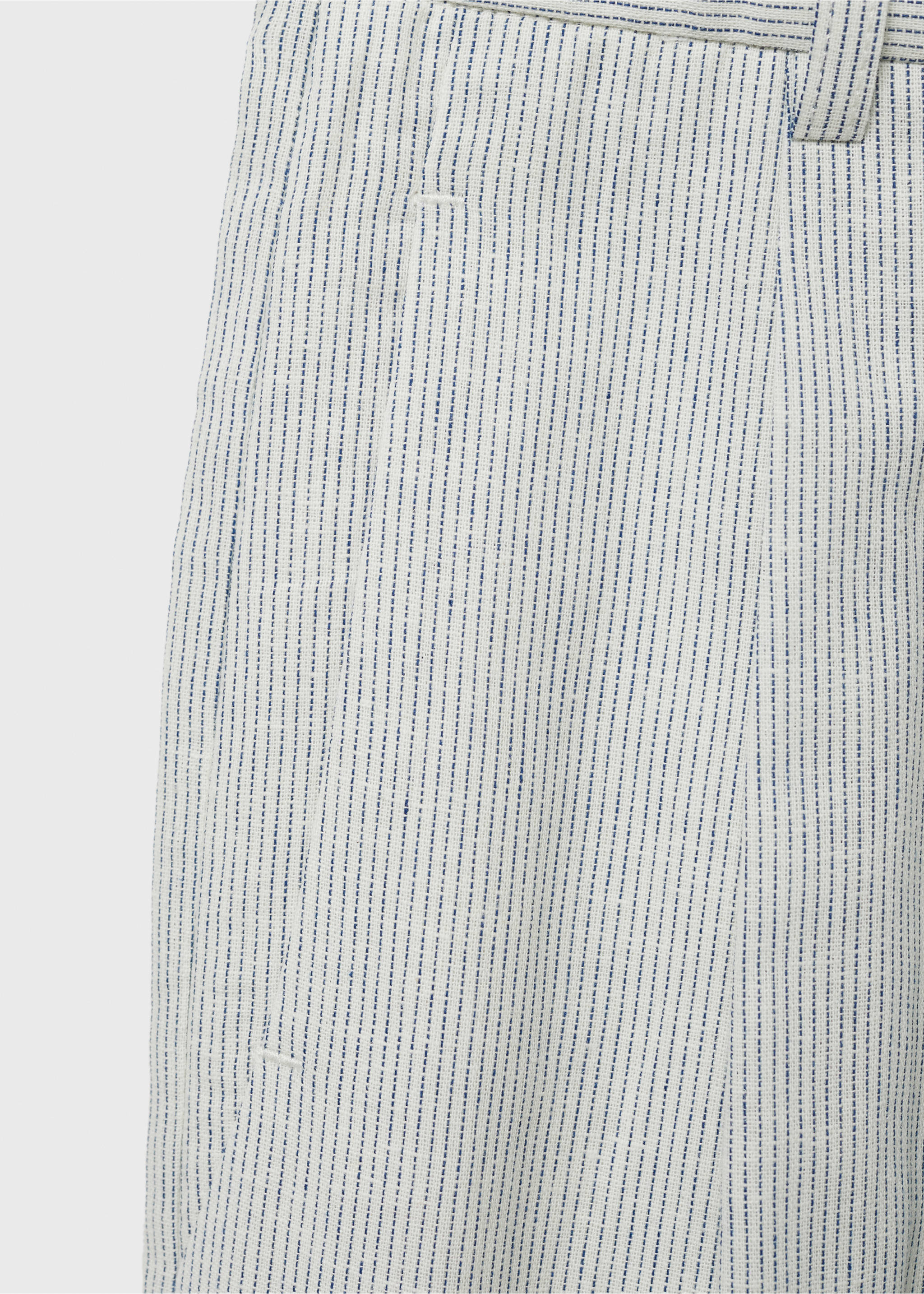 Straight-fit linen-blend suit trousers - Details of the article 0, Ecru. Ref: 87038267-00.