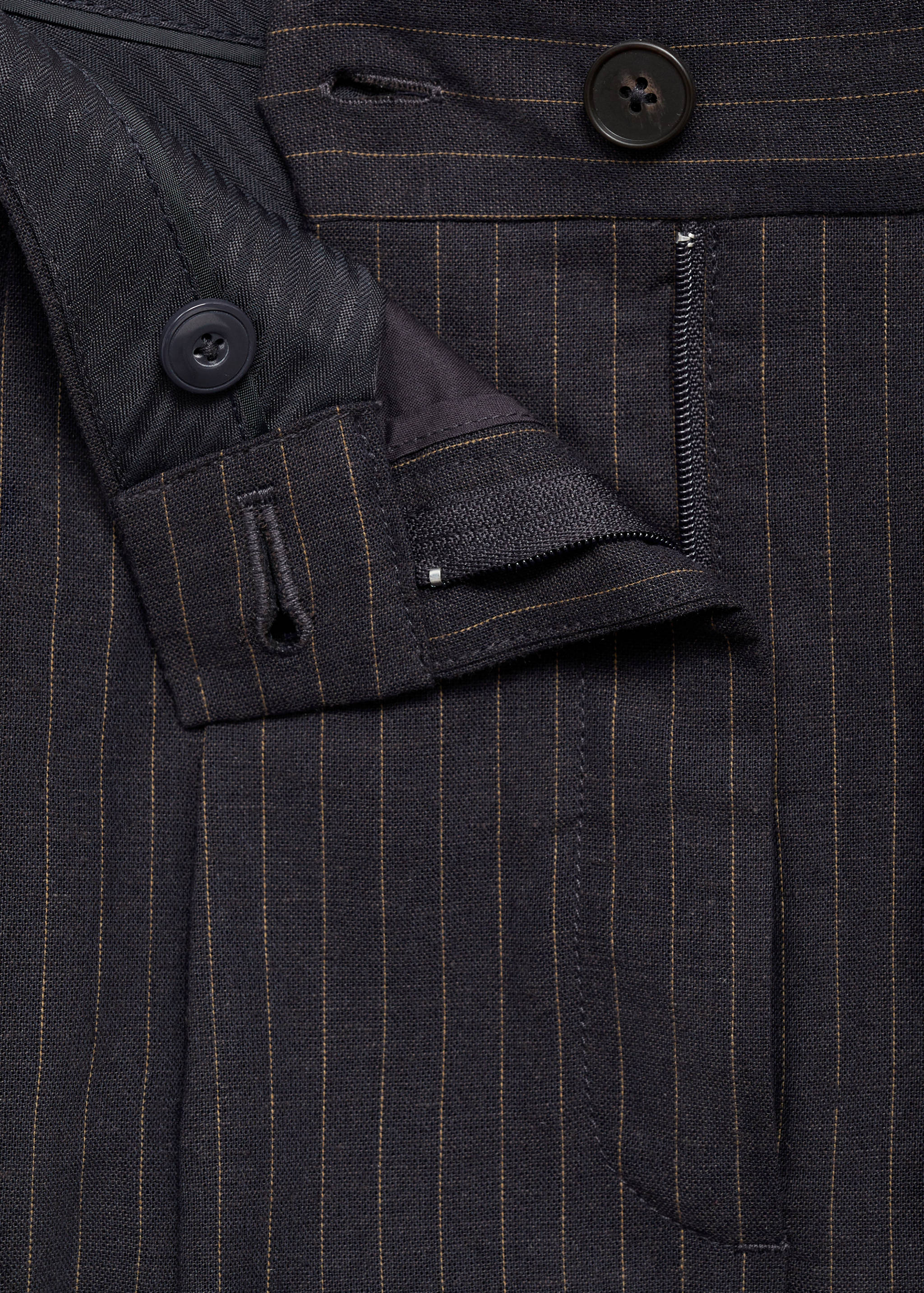 Straight-fit linen-blend suit pants - Details of the article 8