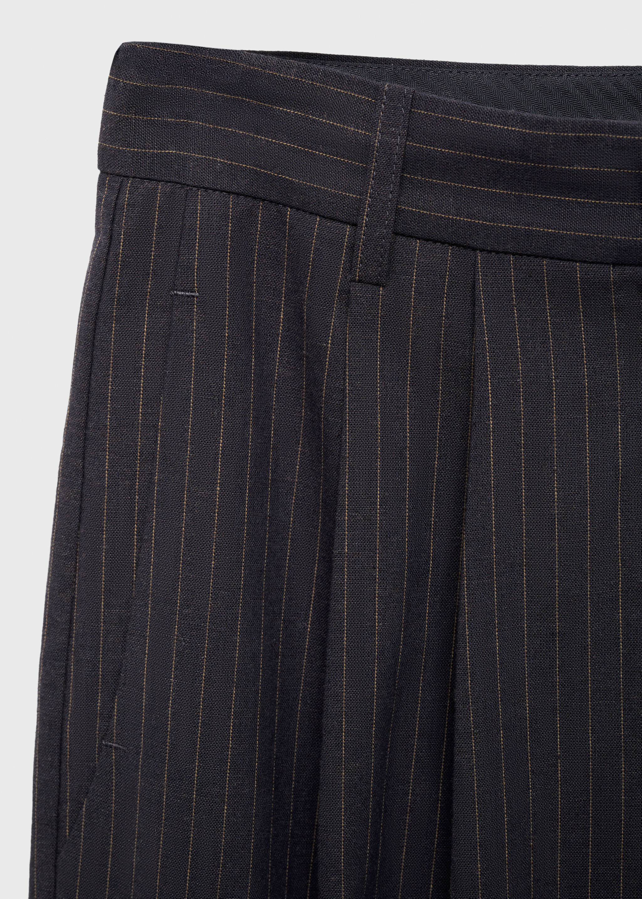 Straight-fit linen-blend suit pants - Details of the article 0