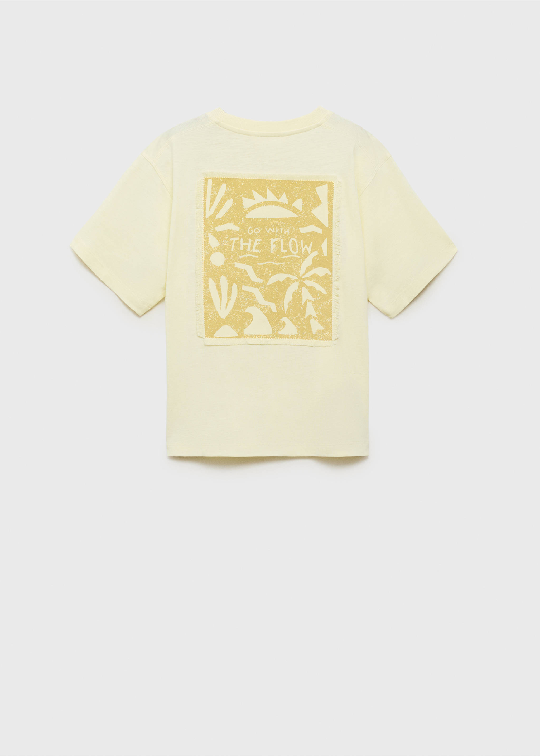 Camiseta algodón estampada - Reverso del artículo, Amarillo pastel. Ref: 87038270-00.