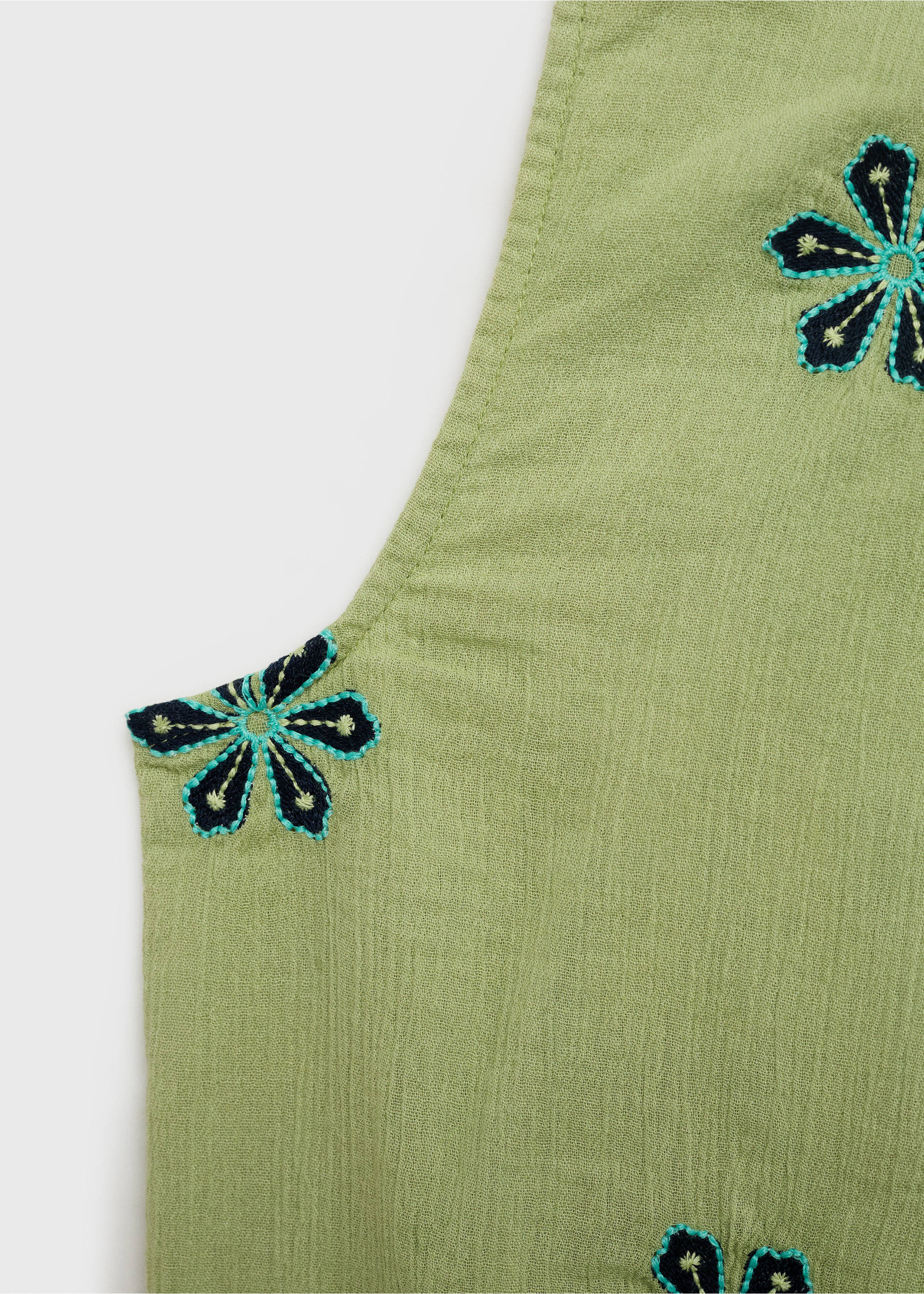 Asymmetrical embroidered top - Details of the article 8, Lime. Ref: 87038272-00.