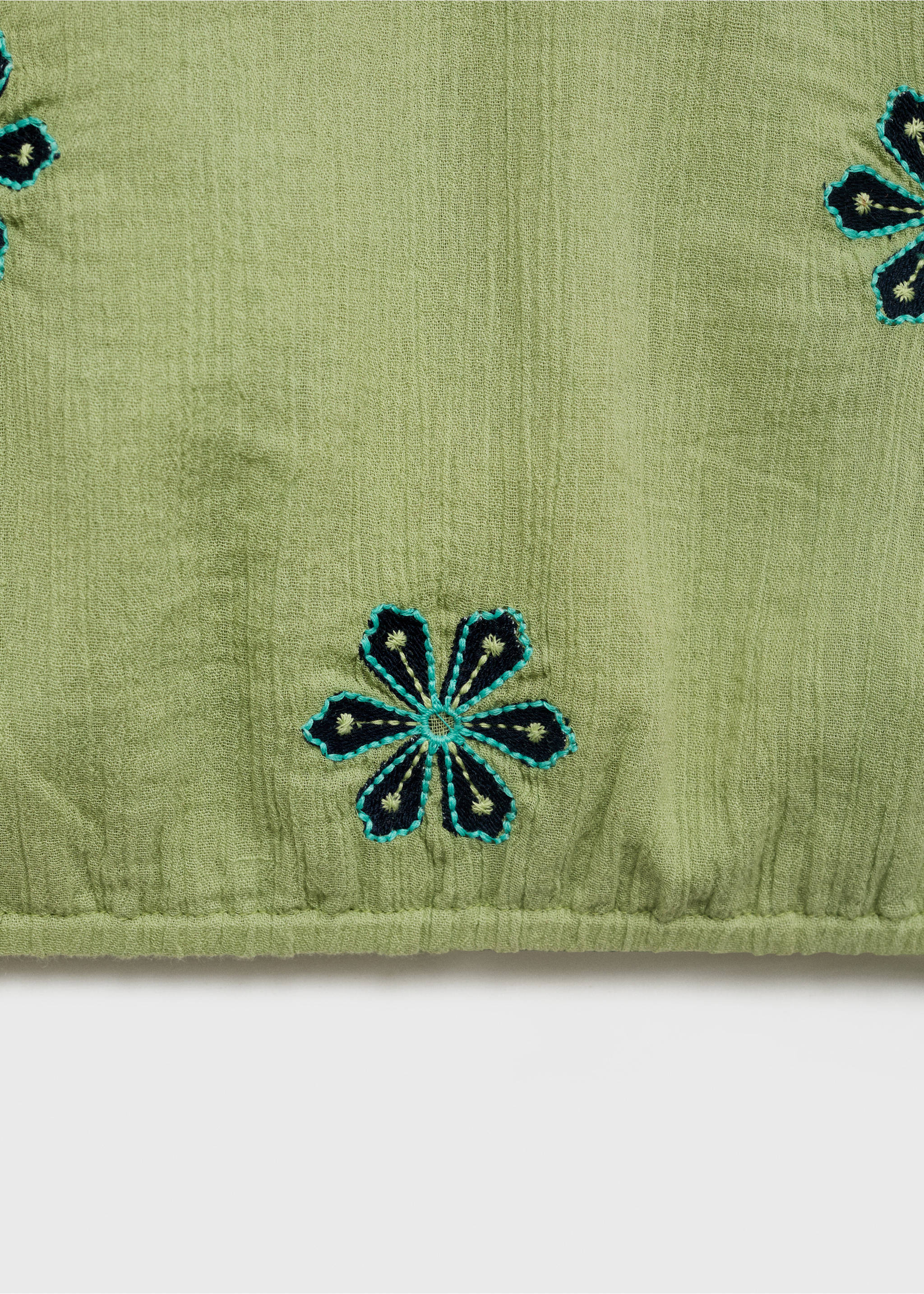 Asymmetrical embroidered top - Details of the article 0, Lime. Ref: 87038272-00.
