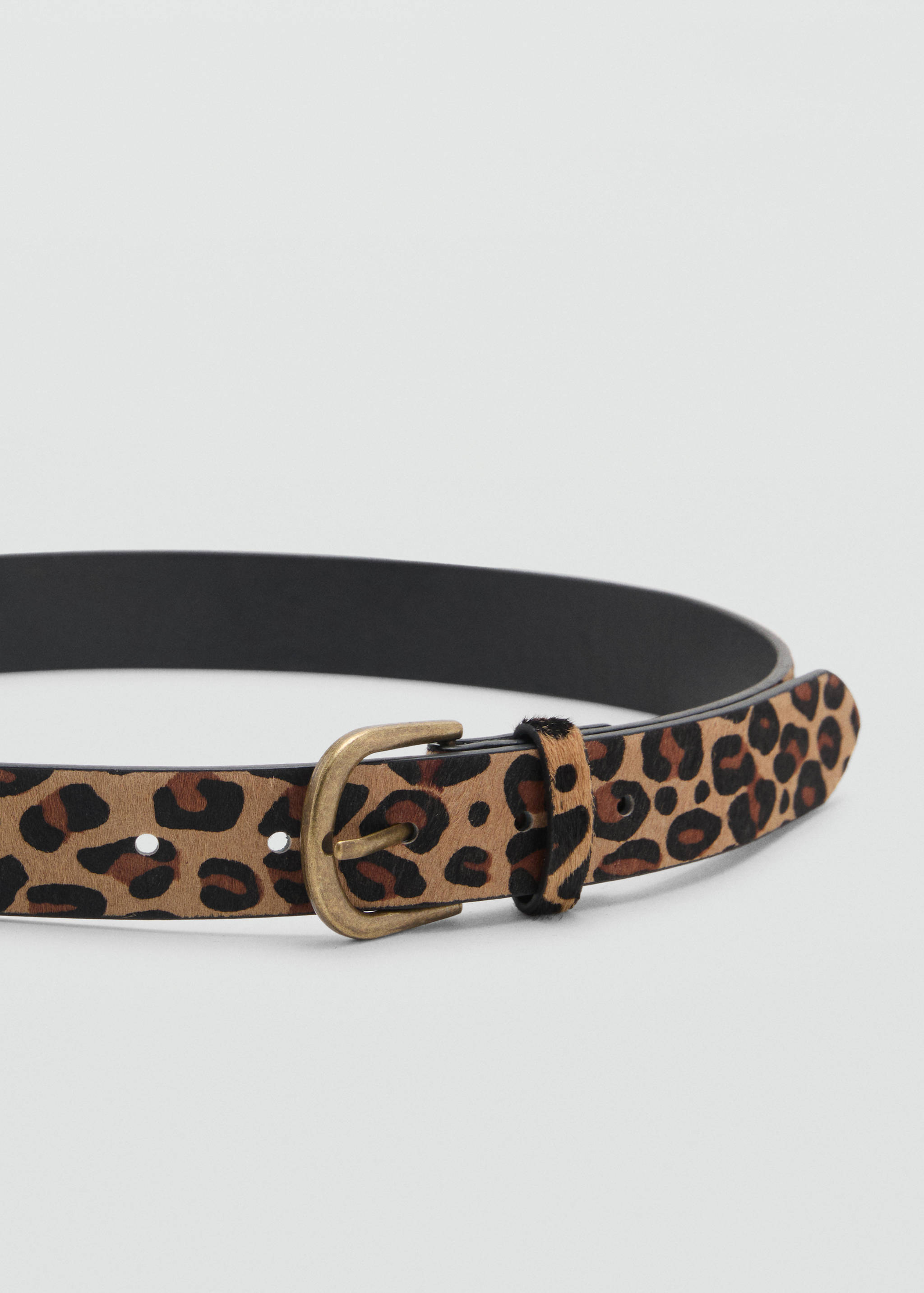 Animal print leather belt - Medium plane