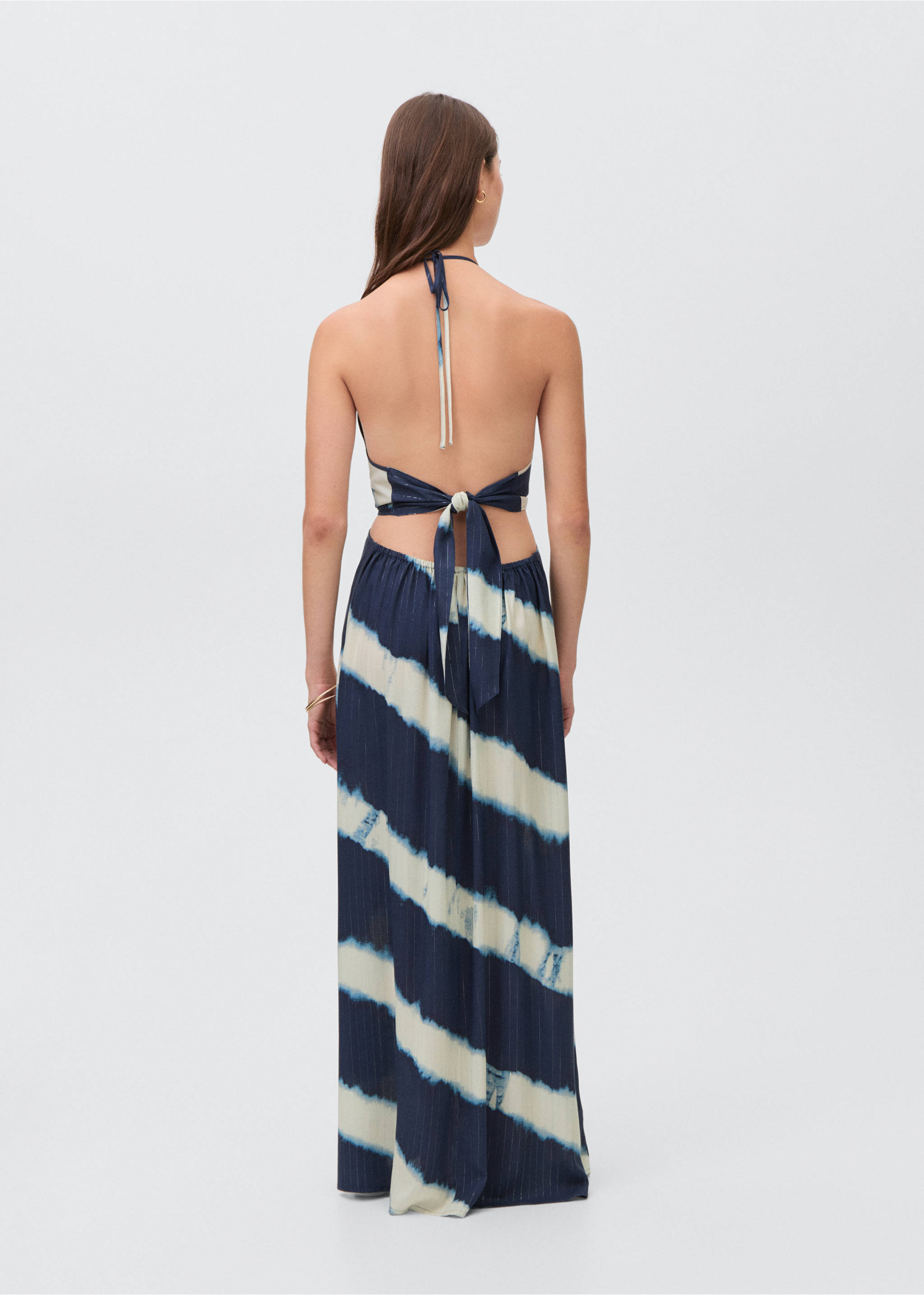 Vestit llarg tie-dye - Revers de l'article, Blau marí. Ref: 87038275-00.