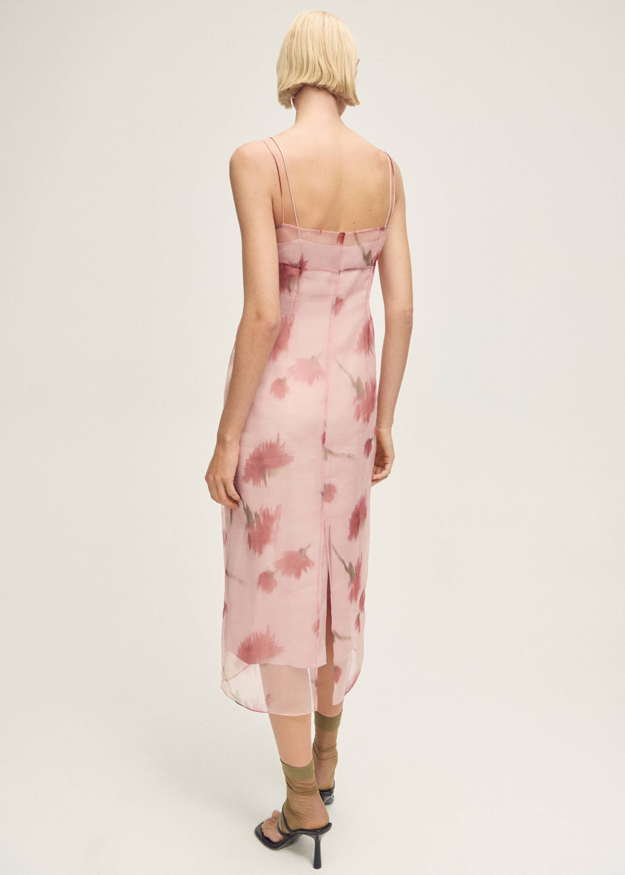 Floral-print combined dress - Reverse of the article