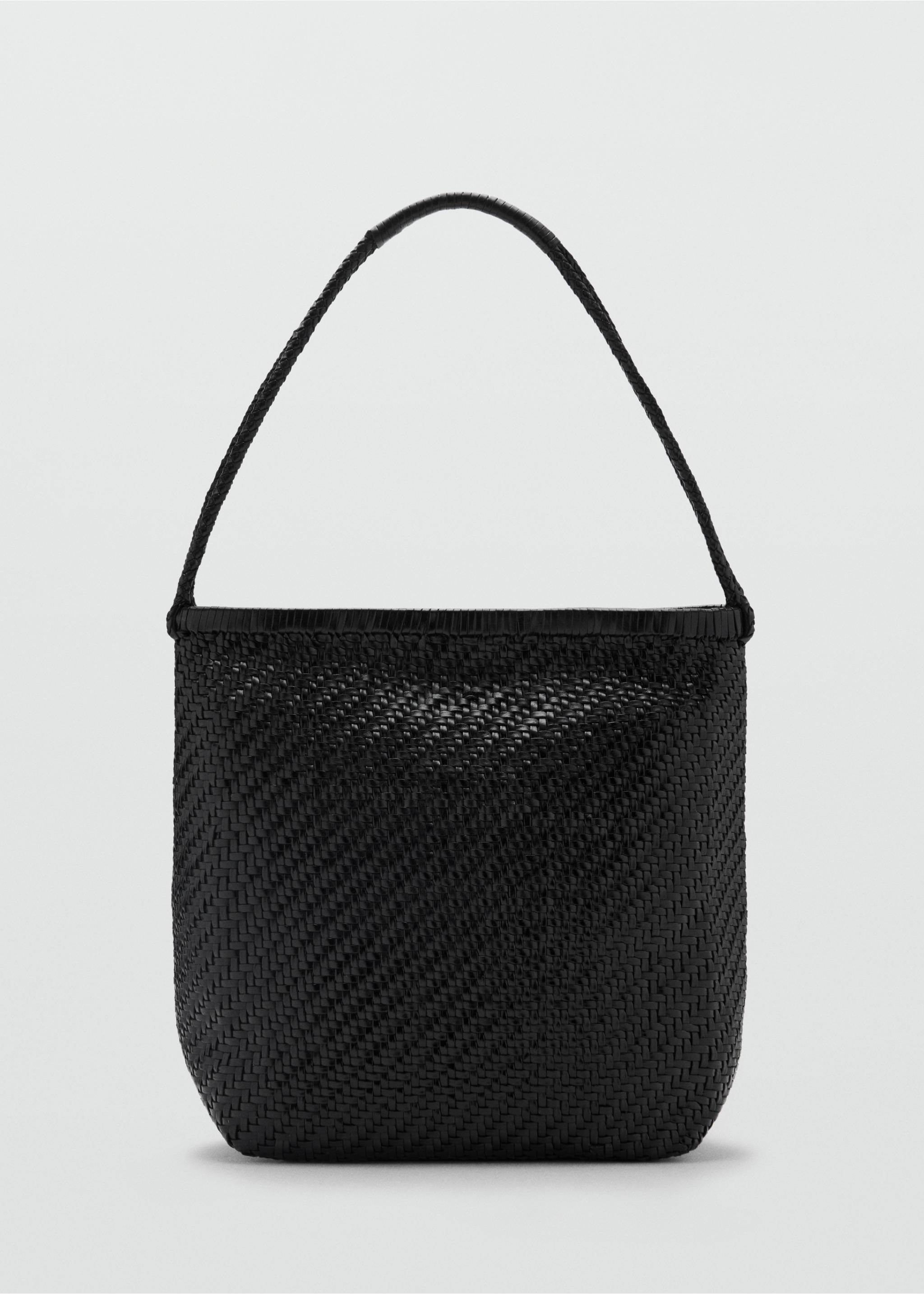 Medium braided leather shoulder bag - Article without model, Black. Ref: 87038641-00.