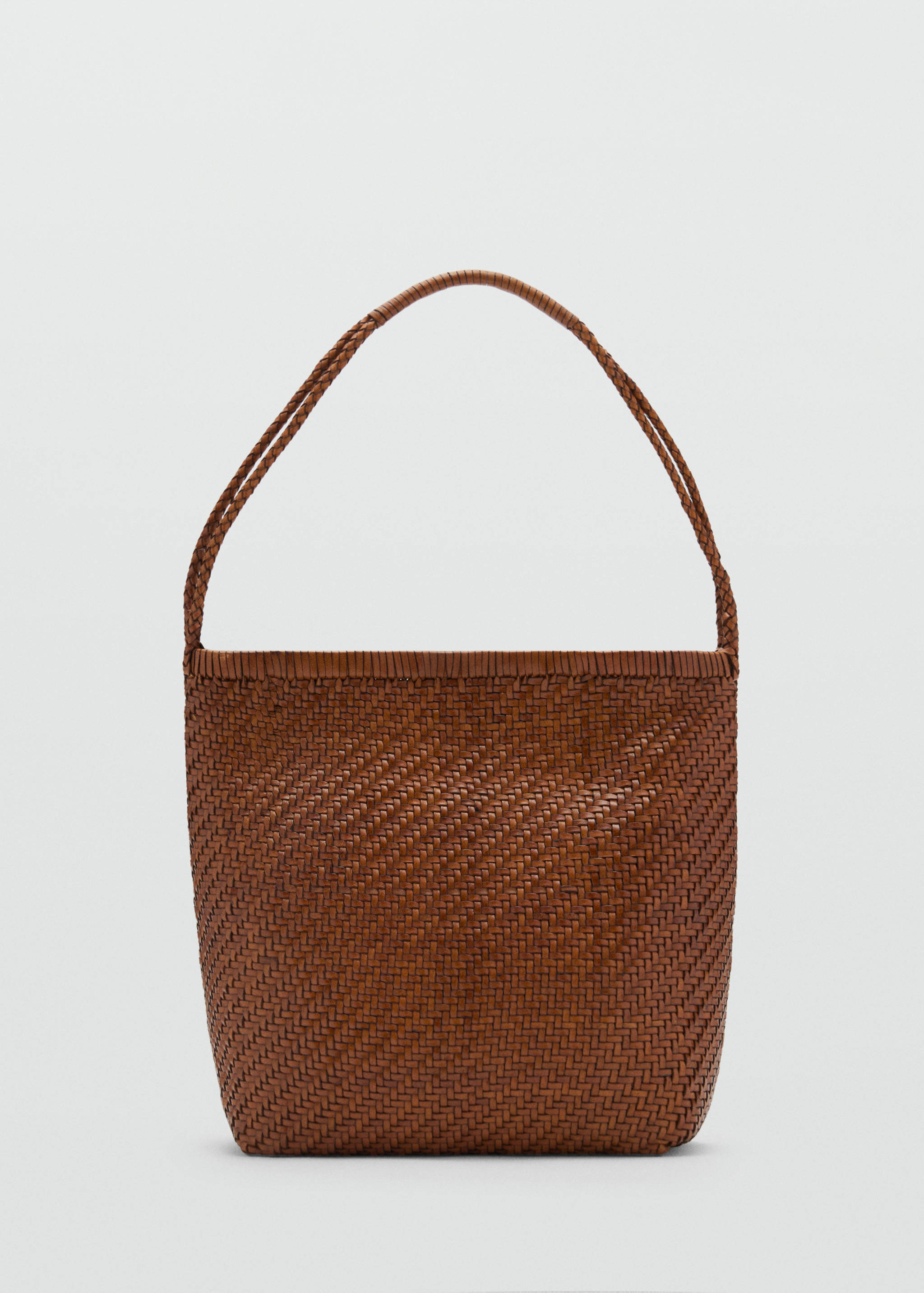 Medium braided leather shoulder bag - Article without model