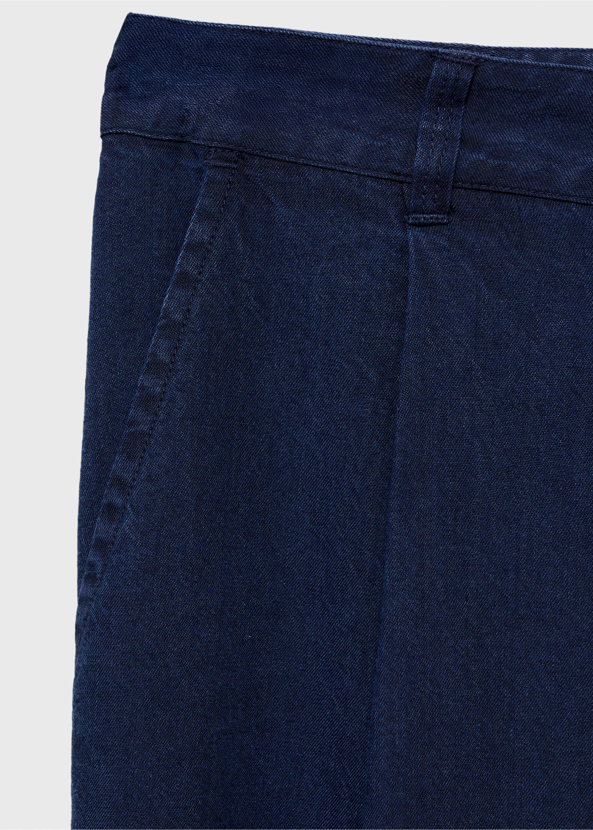 Pantalón wide leg lyocell pinzas - Detalle del artículo 0, Azul oscuro. Ref: 87038643-00.