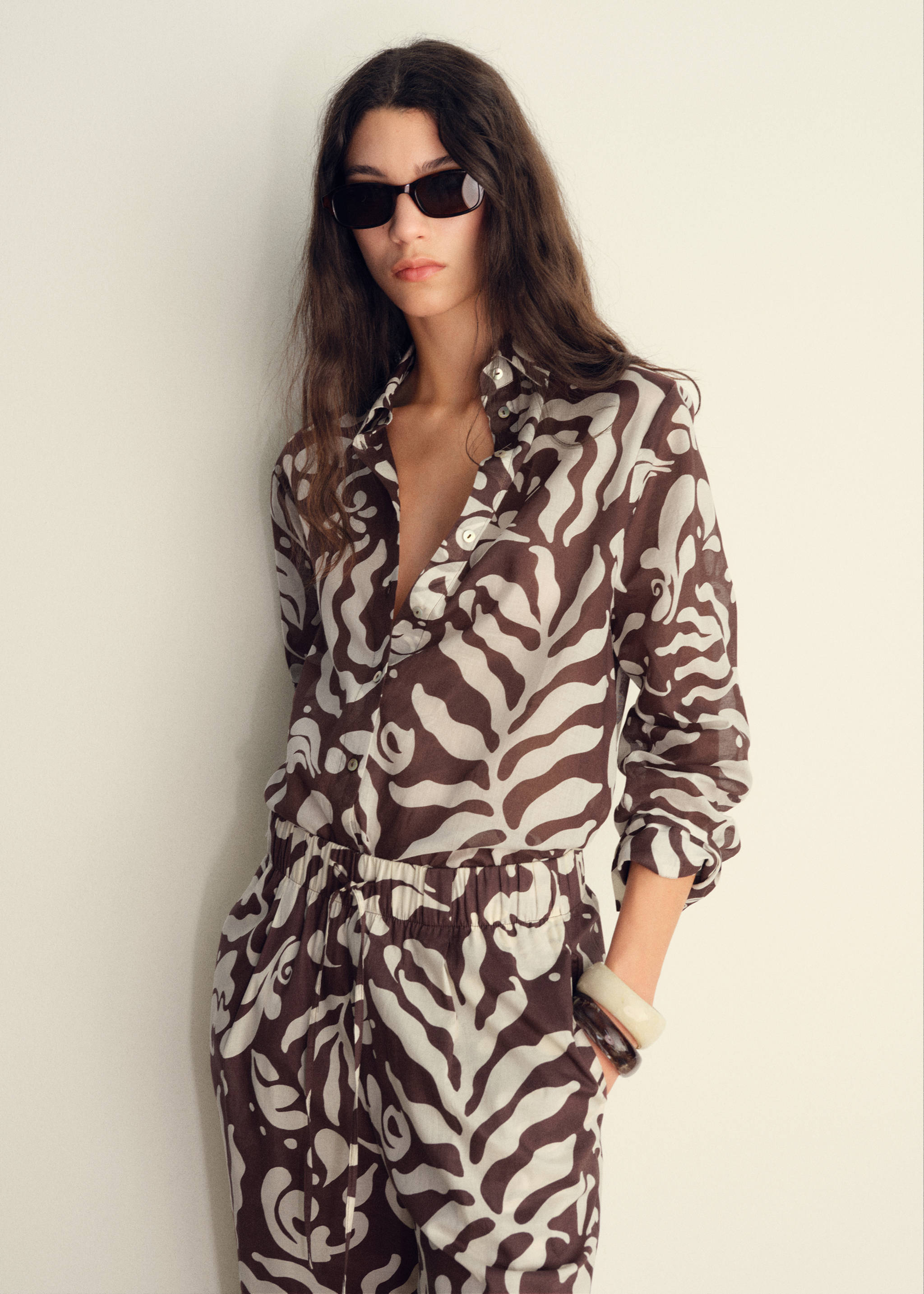 Printed cotton shirt - Medium plane