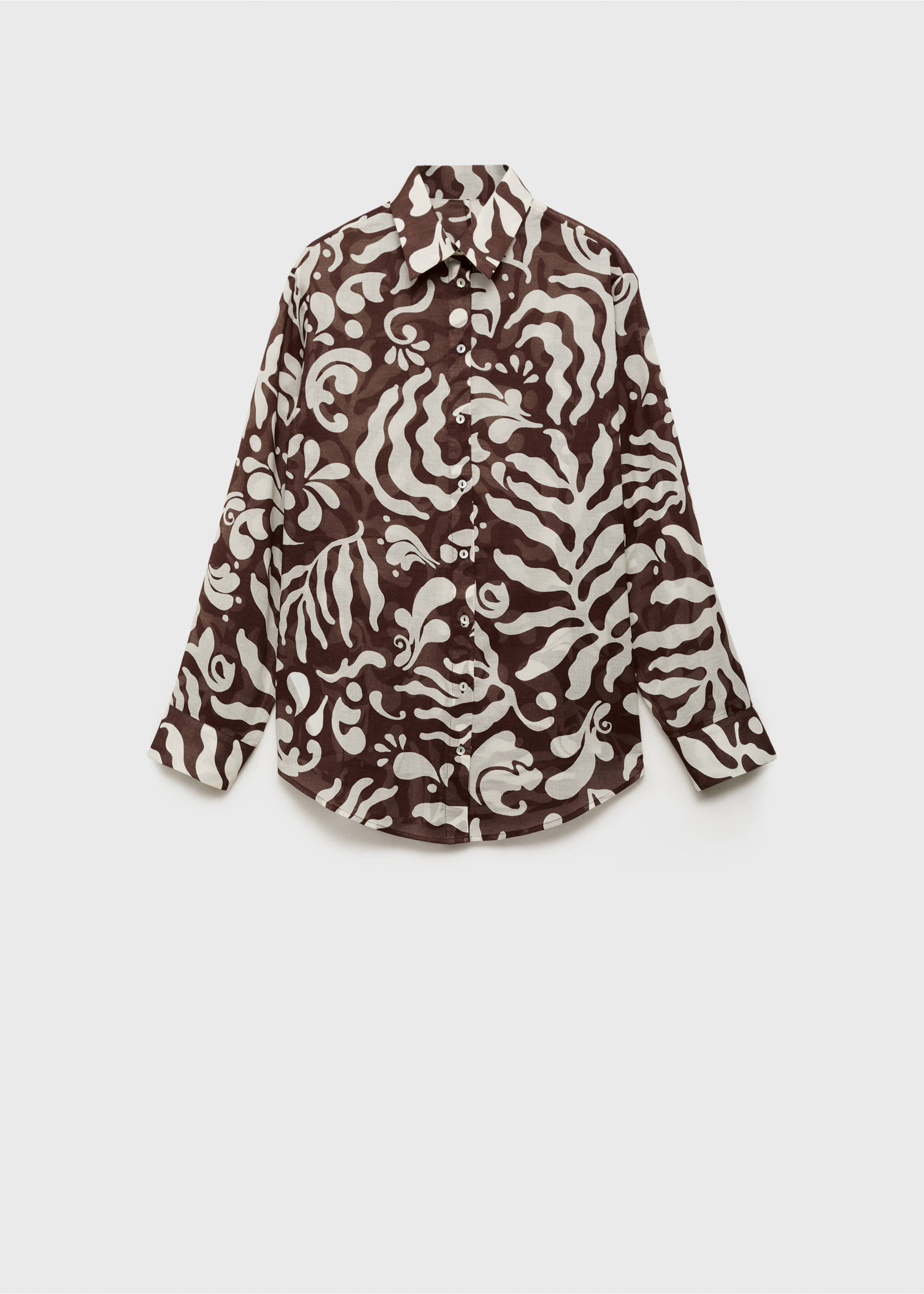 Printed cotton shirt - Article without model, Brown. Ref: 87038644-00.