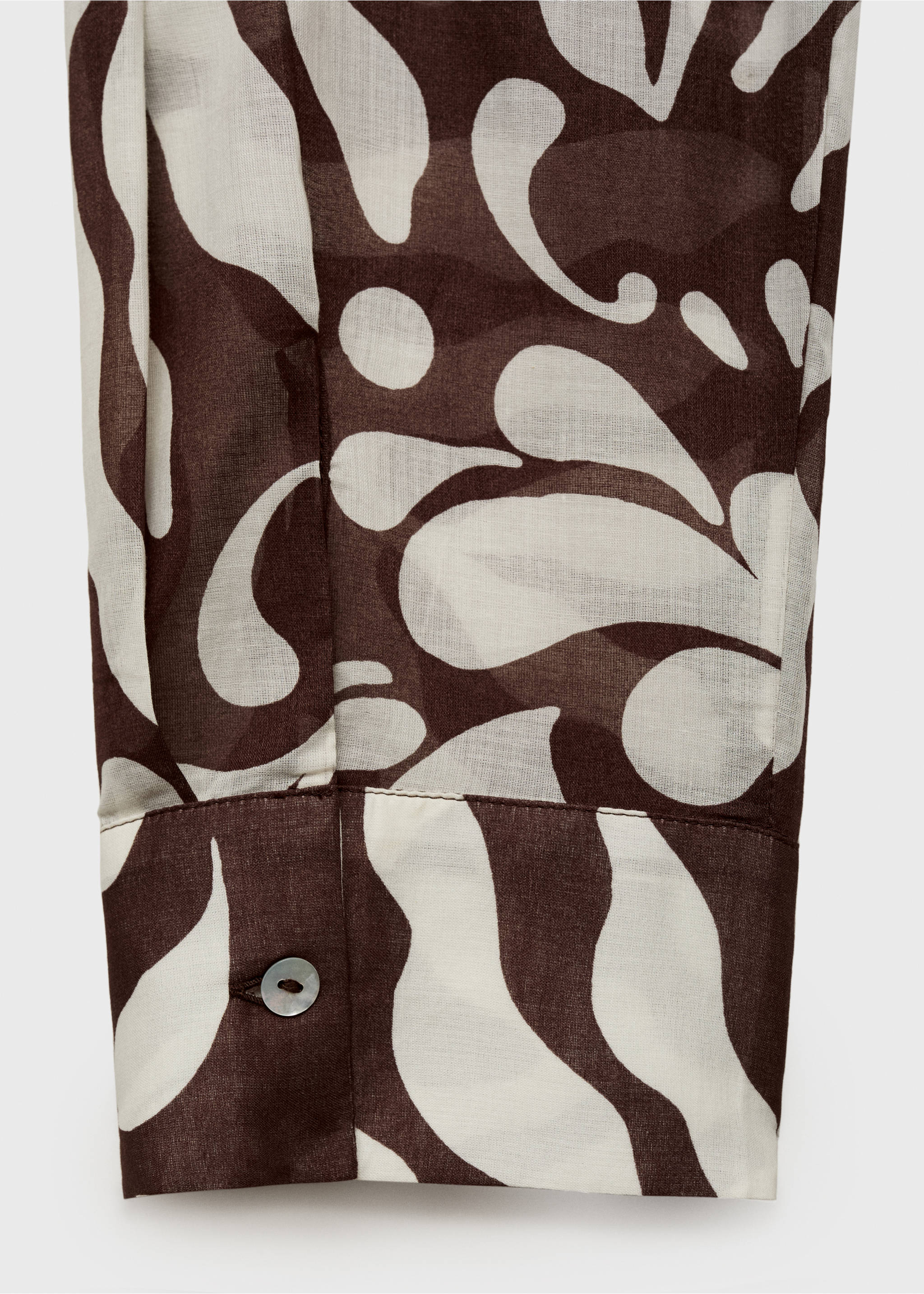 Printed cotton shirt - Details of the article 0, Brown. Ref: 87038644-00.
