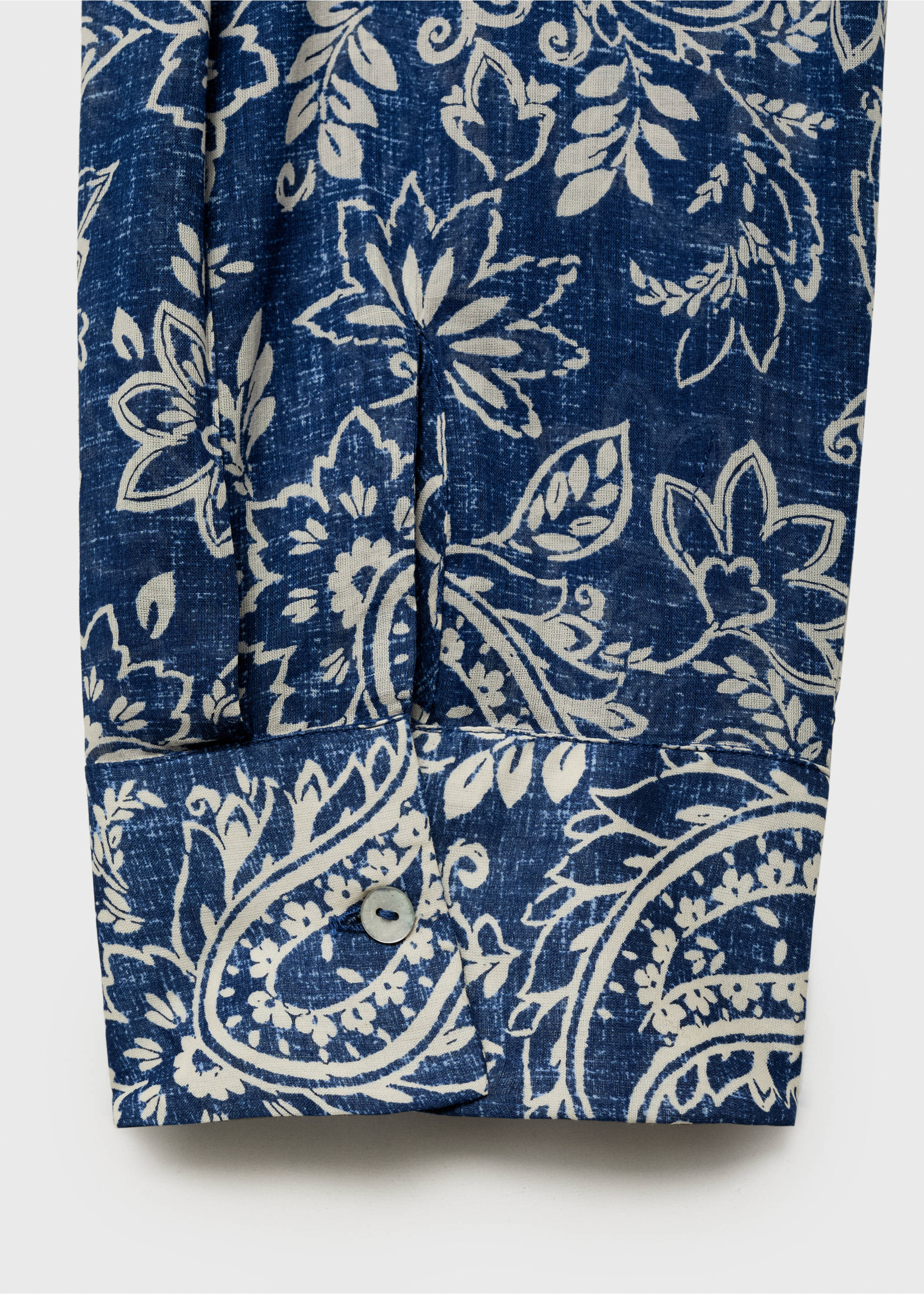 Printed cotton shirt - Details of the article 0, Blue. Ref: 87038644-00.