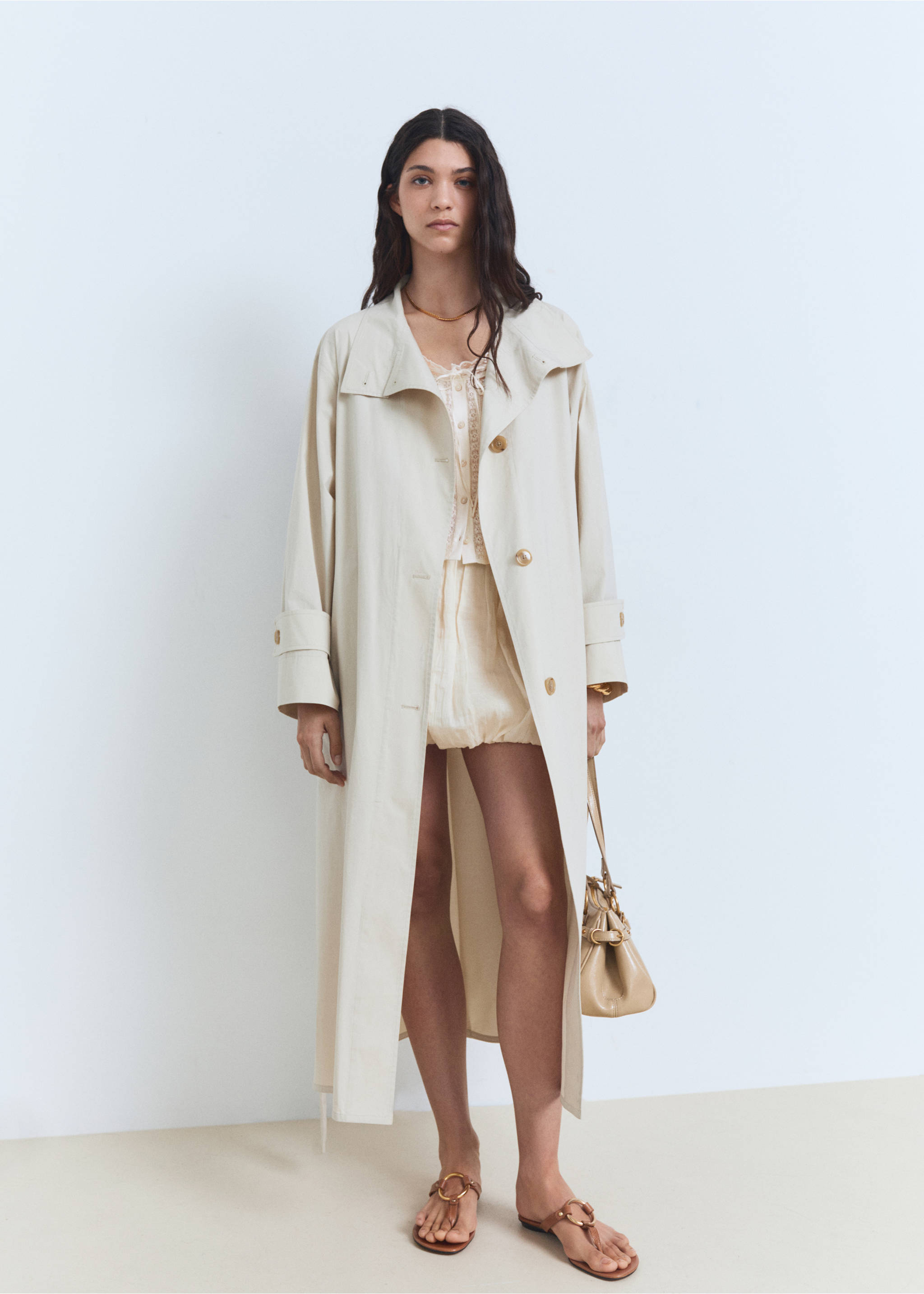 Cotton blouse with lace details - General plane, Off White. Ref: 87038646-00.