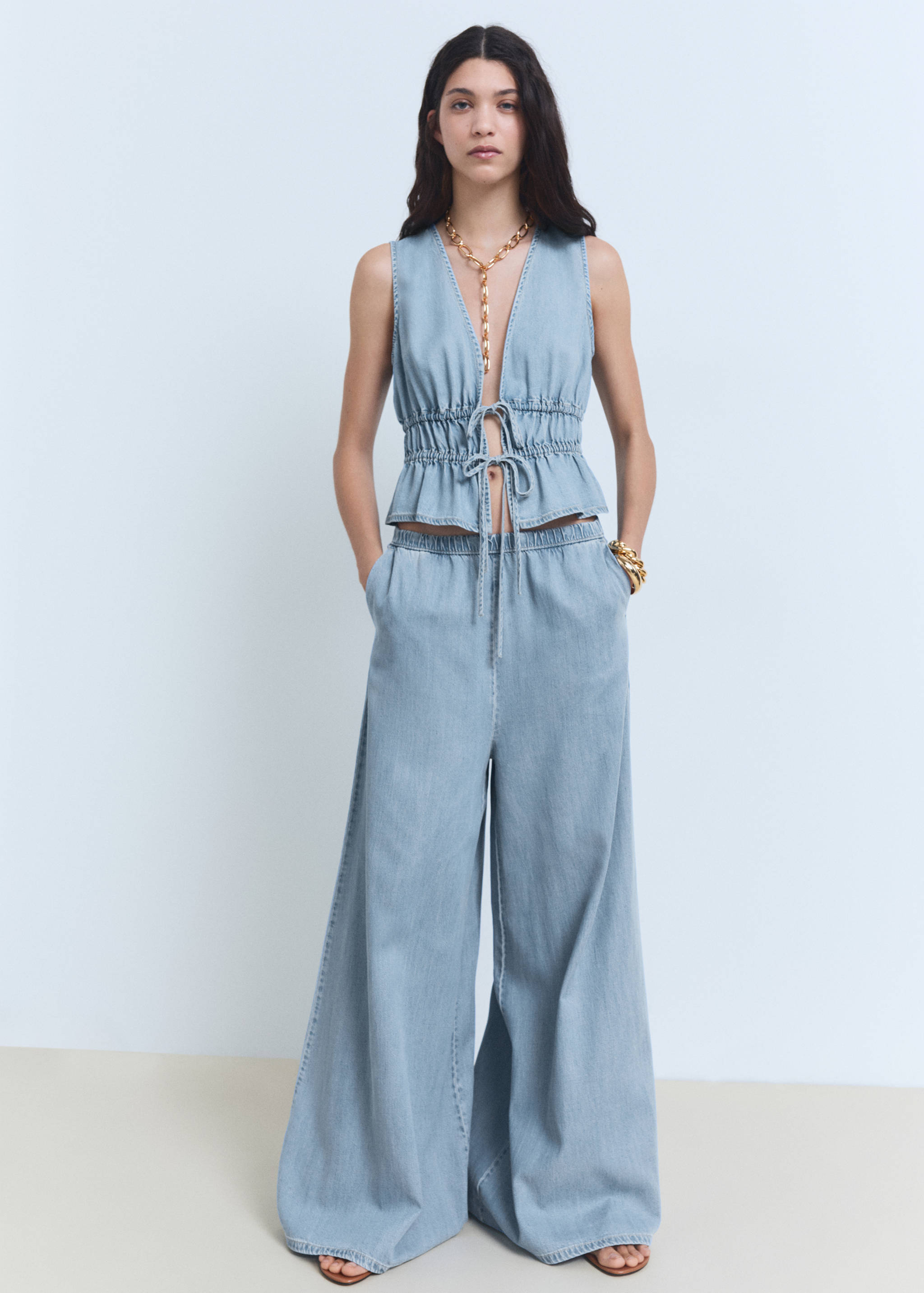 Lyocell palazzo pants - General plane